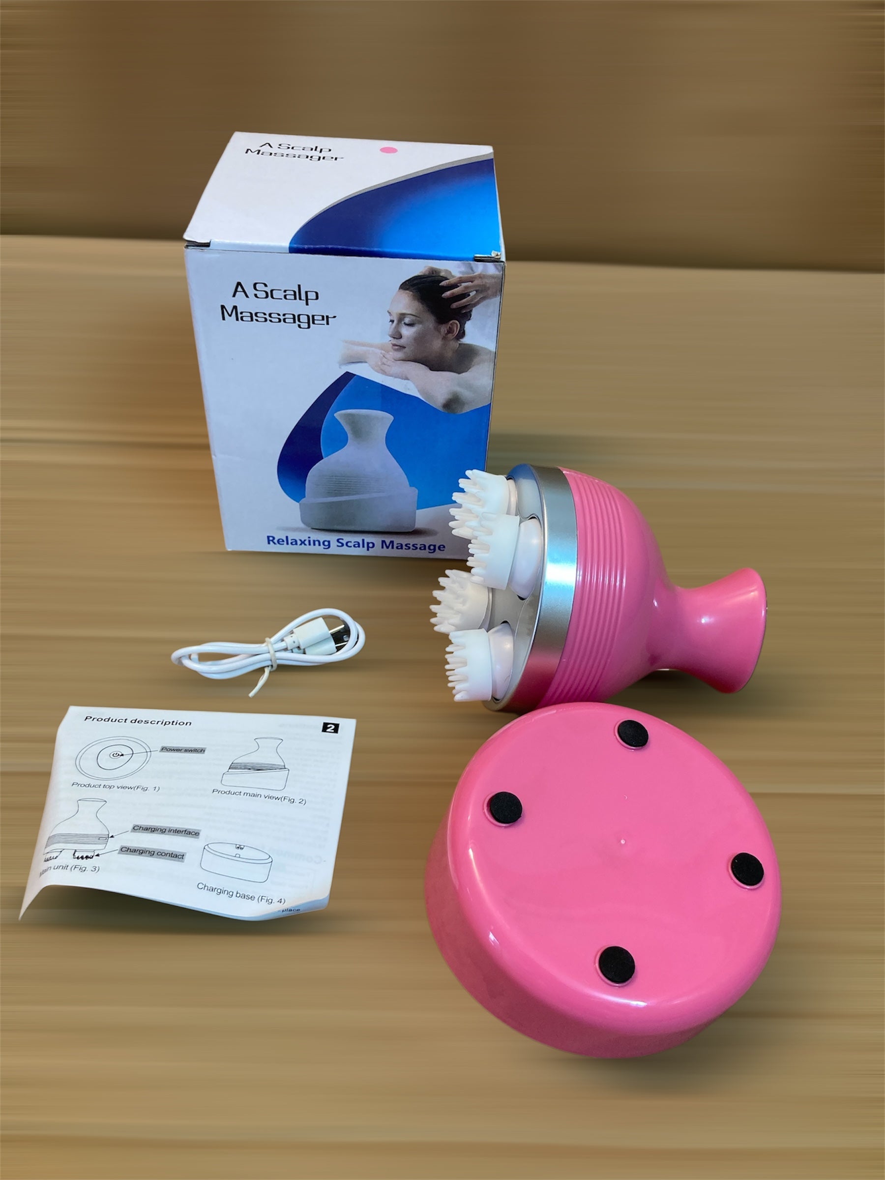 Rechargeable Stress Relief & Hair Growth Vibrating Scalp Massager