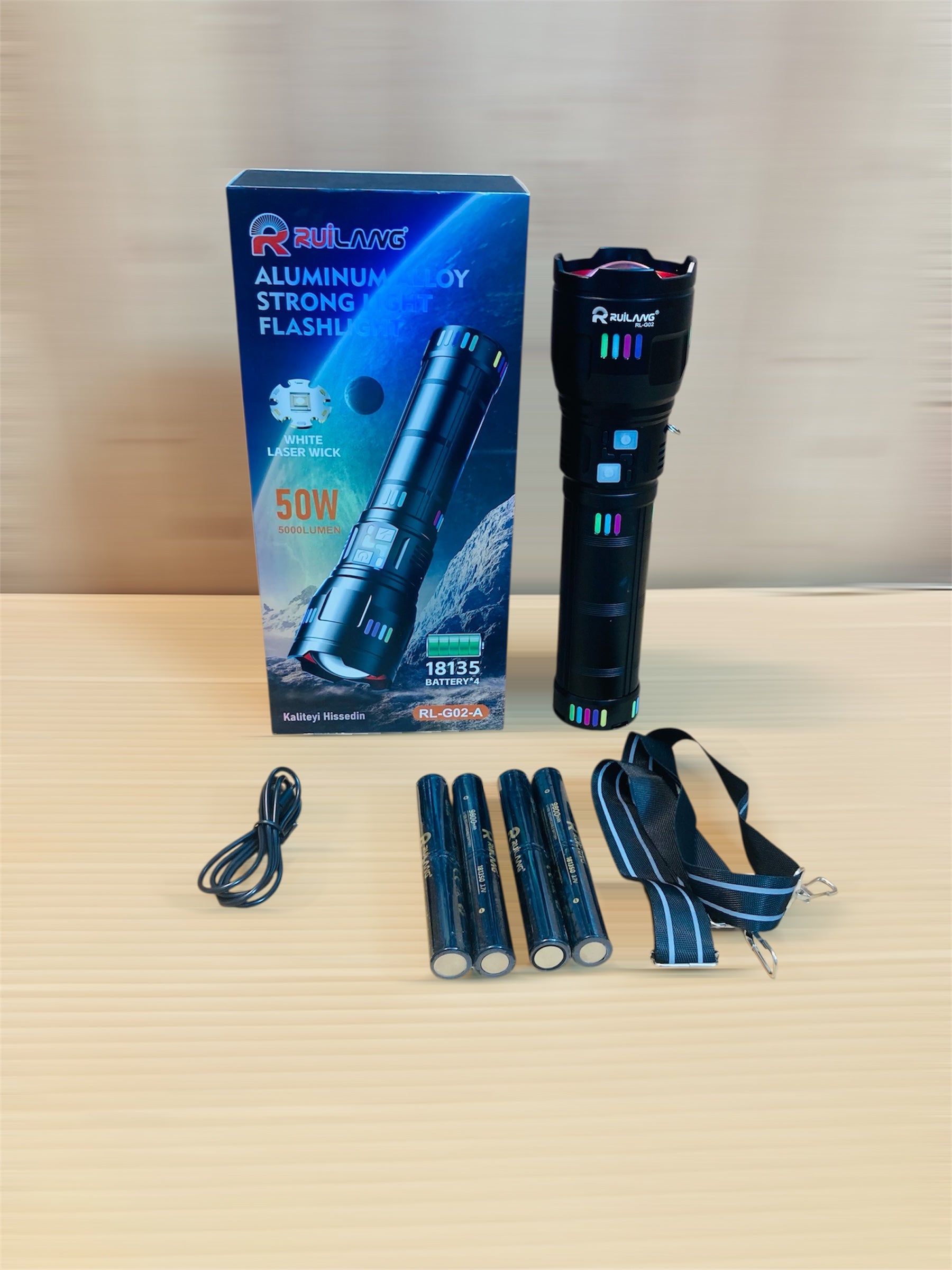 Ruilang Long Range Powerful Aluminum Alloy Flashlight Torch RL-G02-A