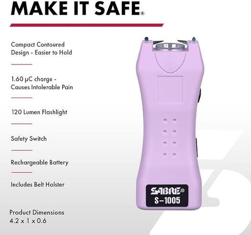 SABRE Self Defence 2in1 Flashlight & Stun Gun Taser S-1005 (Random Colors)
