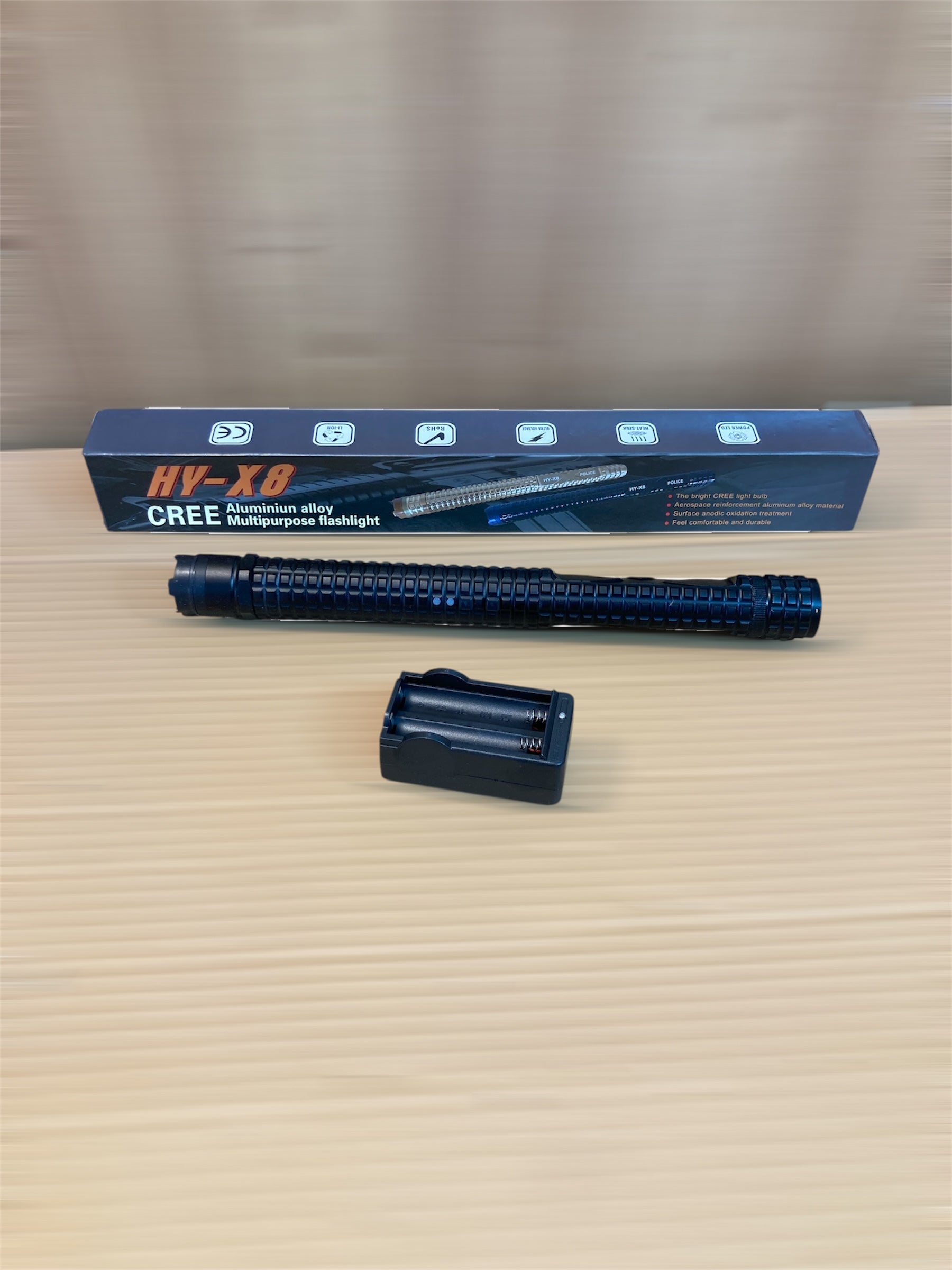 Self Defence 2in1 Flashlight & Stun Gun Baton - Taser HY-X8