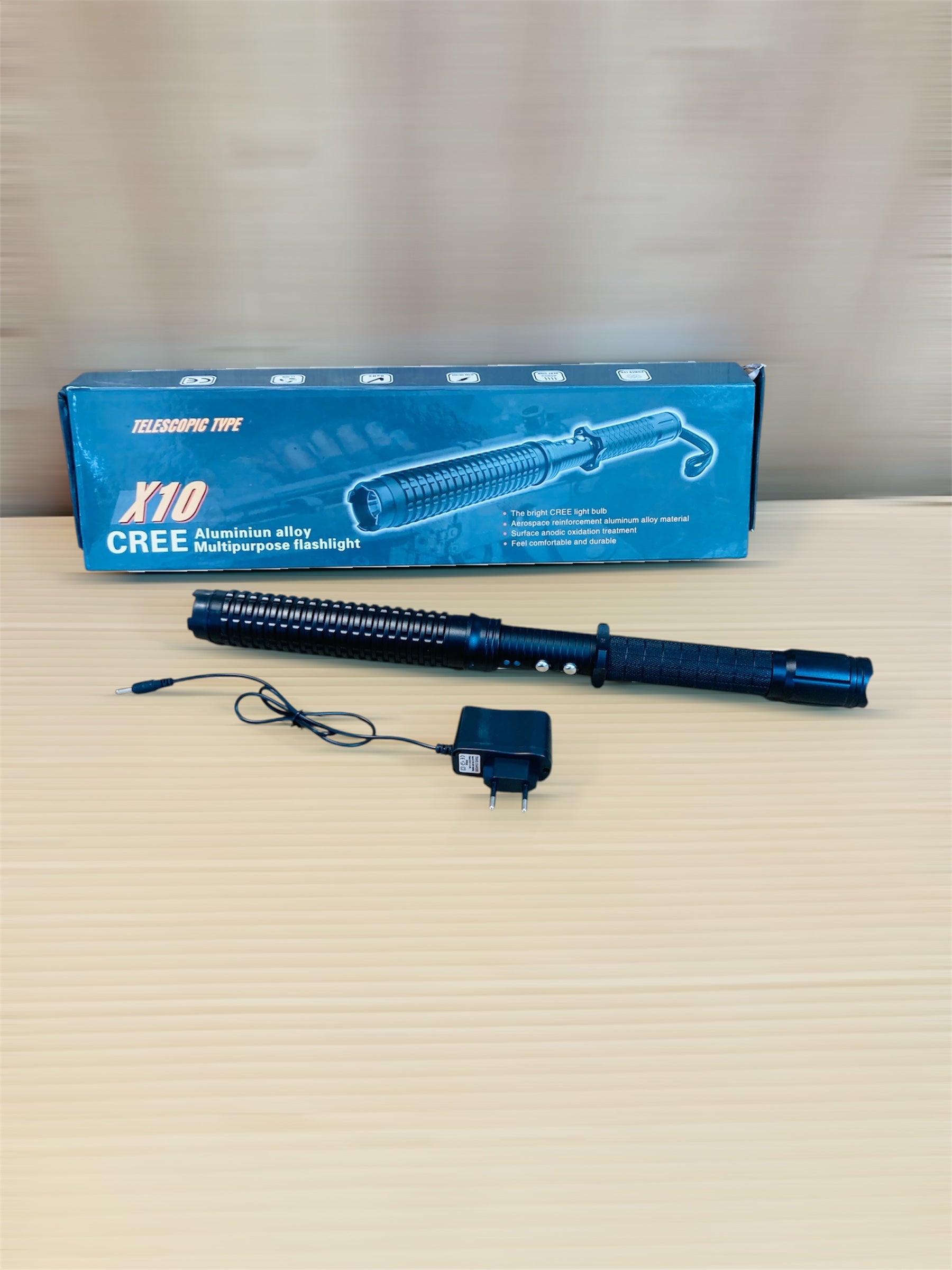 Self Defence 2in1 Flashlight & Stun Gun Baton - Taser X10