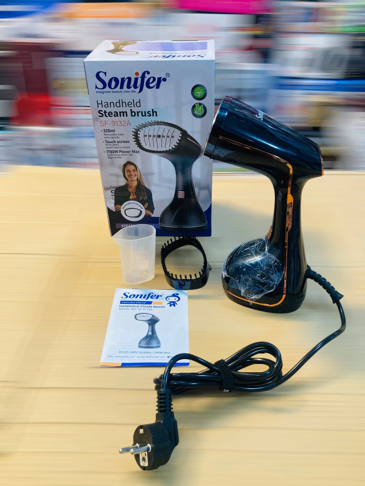 Sonifer Handheld Steam Brush 1780W Portable Garment Steamer with 320ml Removable Water Tank & Touch Screen Control SF-9132A