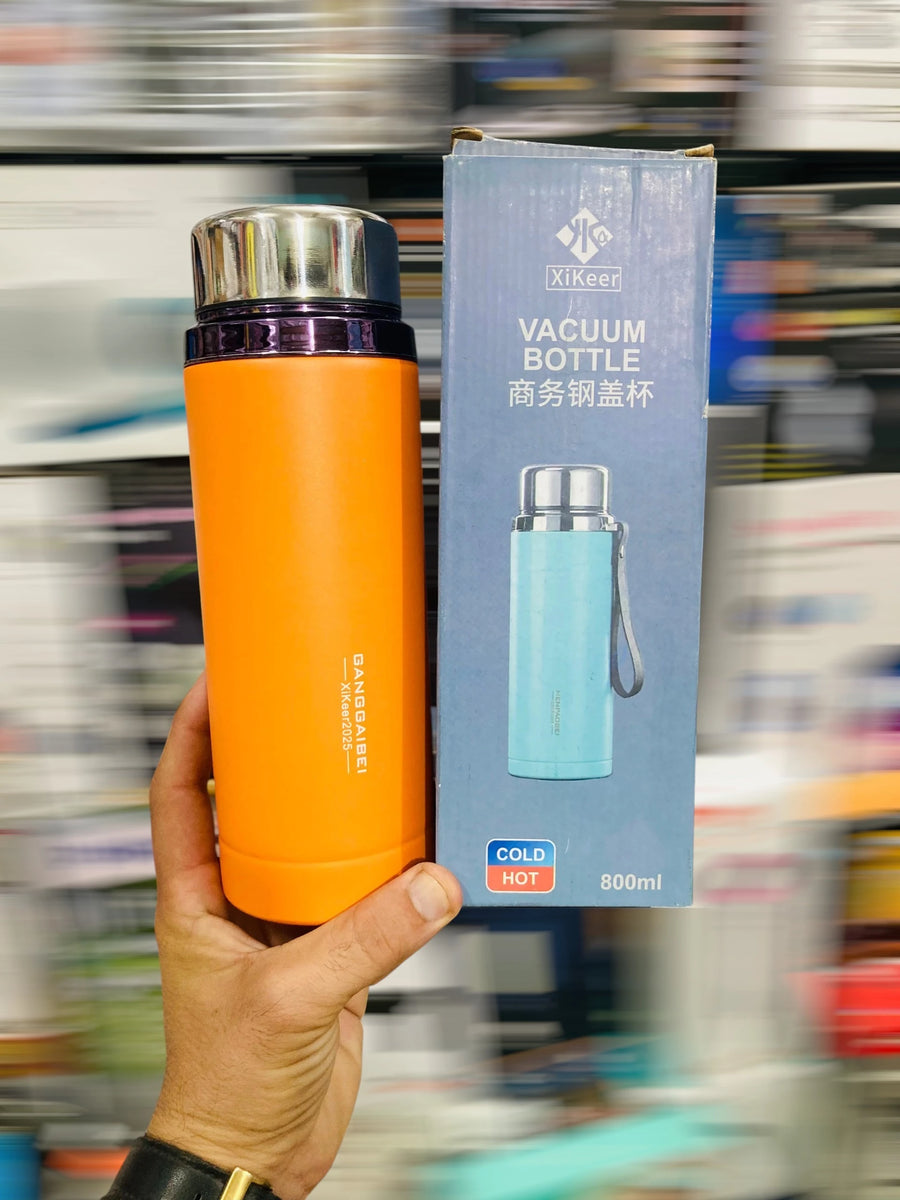 Stainless Steel Water Bottle with Tea Infuser & Carrying Strap – Hot & Cold Thermal Flask