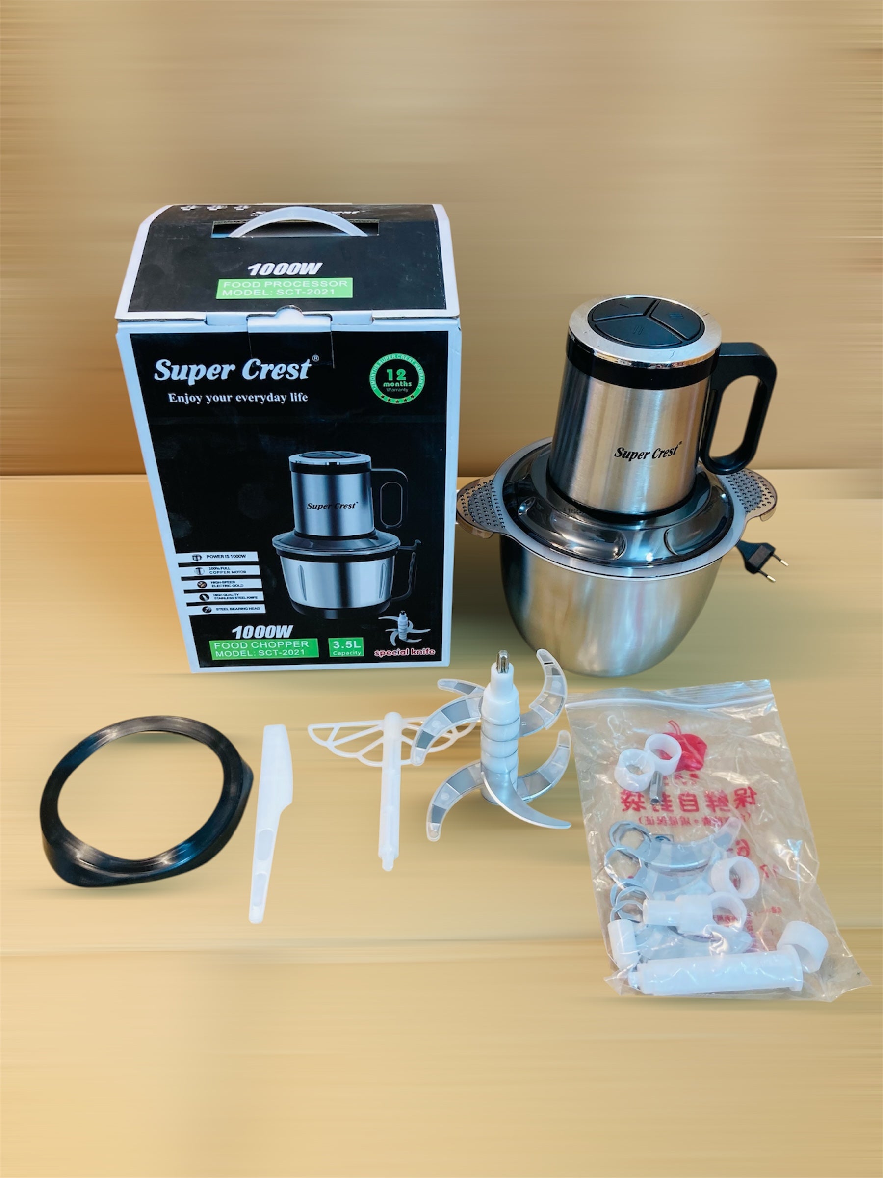 Super Crest Germany 3.5L 1000W Meat/Food Chopper SCT-2021
