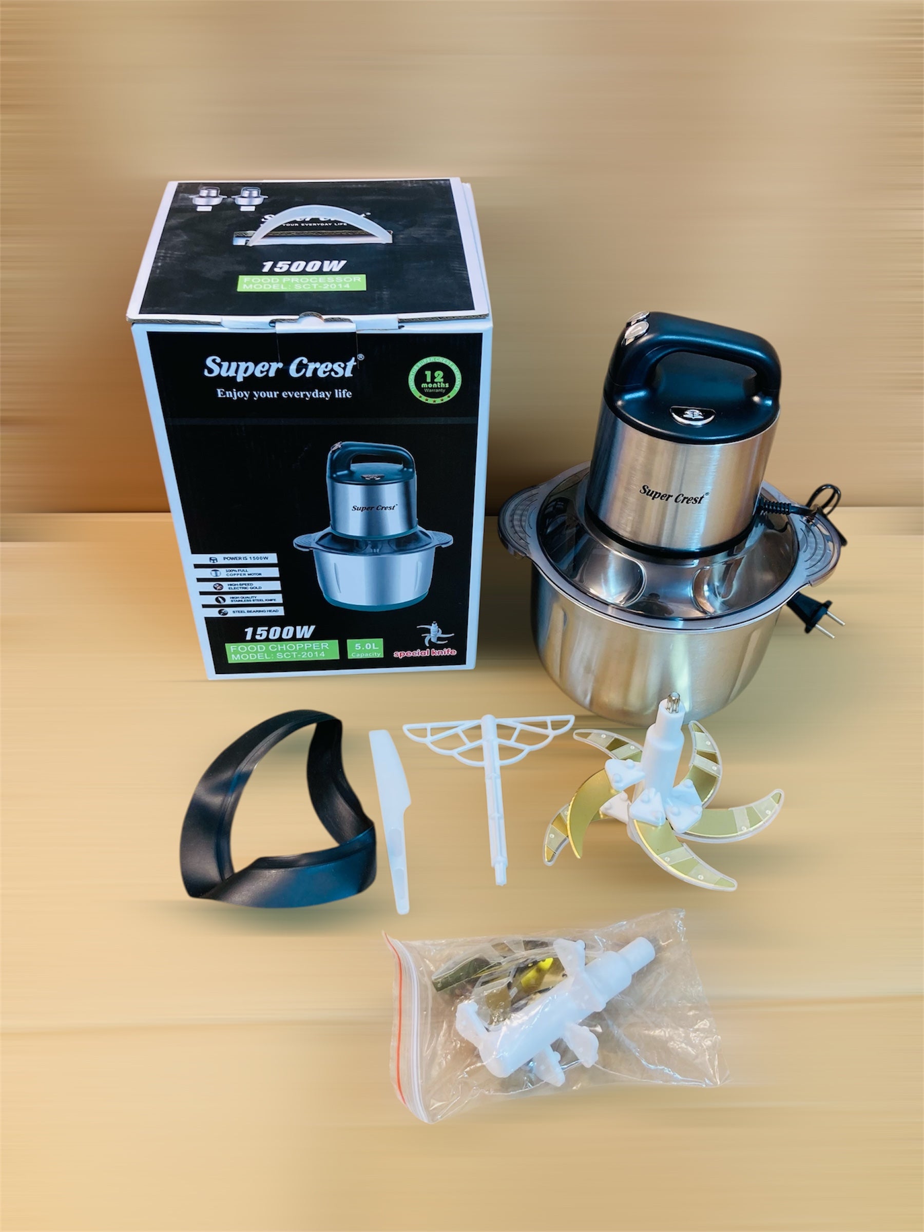 Super Crest Germany 5L 1500W Meat/Food Chopper SCT-2014