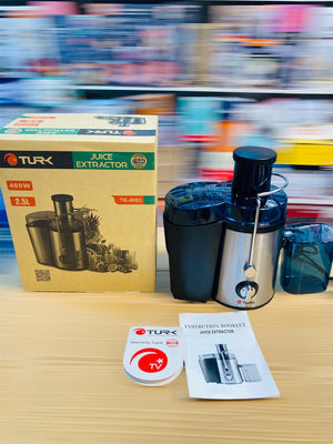 TURK Electric Juice Extractor 400W High Yield Juicer with 2.5L Pulp Container & Juice Pitcher TK-4083
