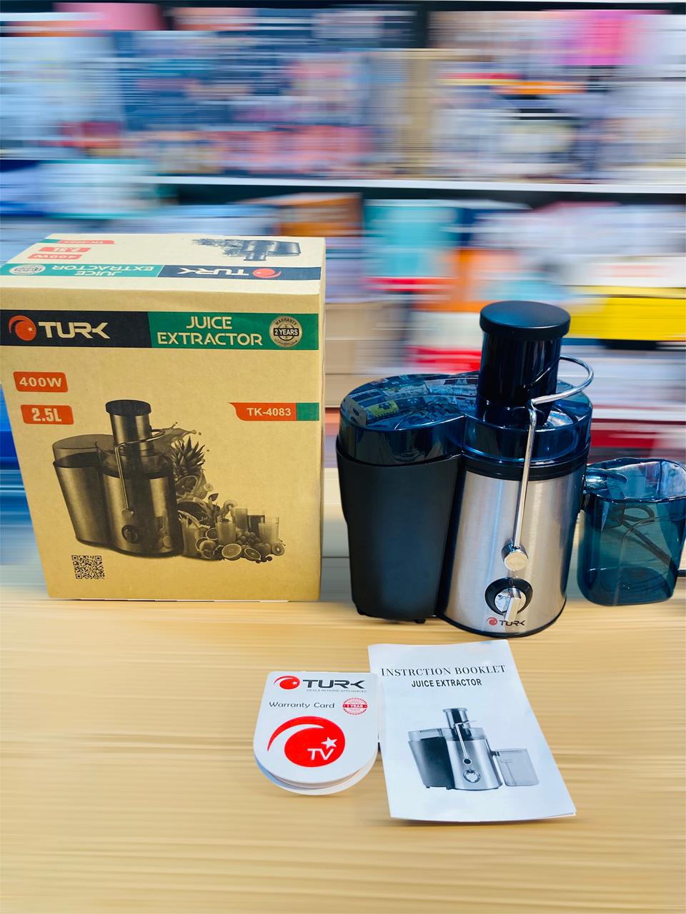 TURK Electric Juice Extractor 400W High Yield Juicer with 2.5L Pulp Container & Juice Pitcher TK-4083