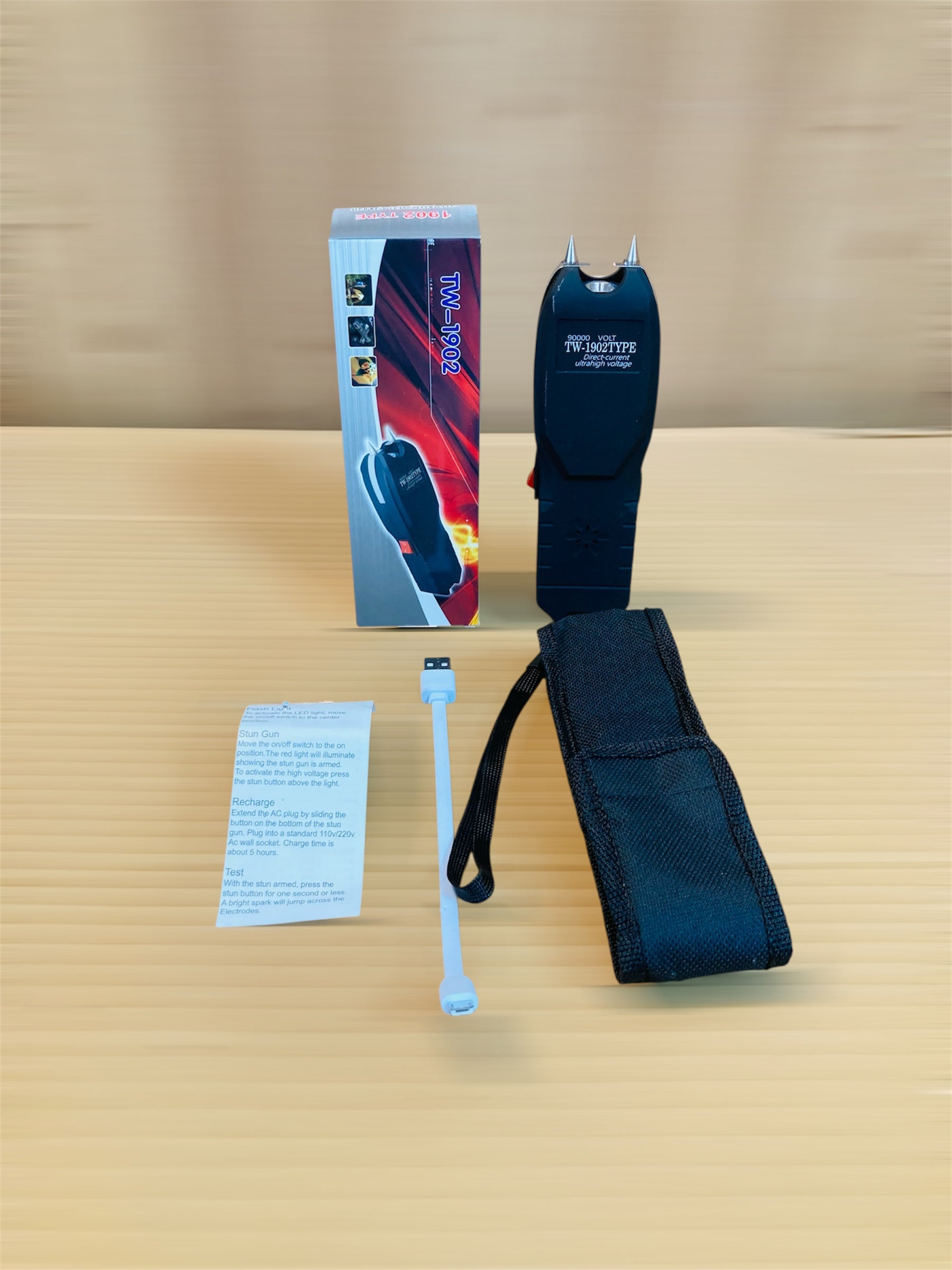 TW-1902 Electric Stun Gun Taser Flashlight for Self-Defense – Safety in Your Hand