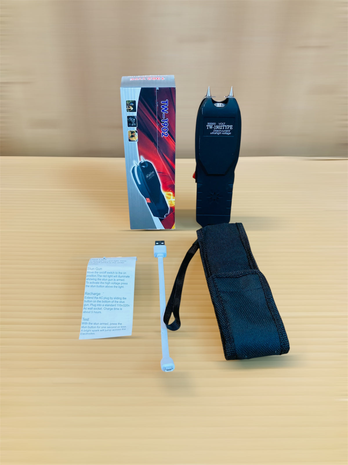 TW-1902 Electric Stun Gun Taser Flashlight for Self-Defense – Safety in Your Hand