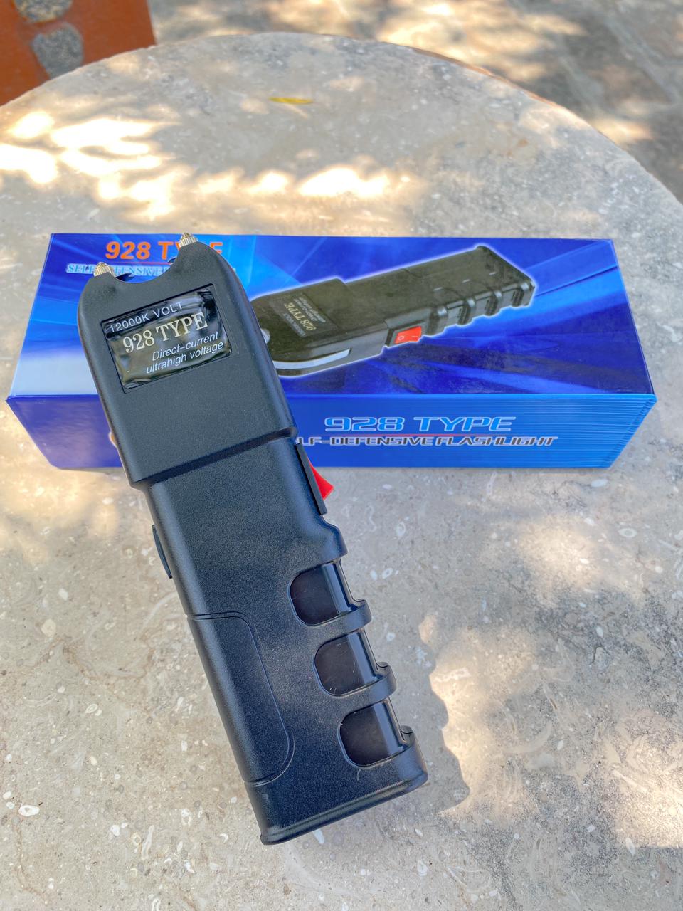 Self-Defensive Stun Gun with Flashlight – 928 Type – 12000k Volt