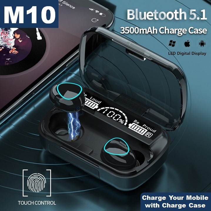 M10, M30, M90 Earbuds Original Bluetooth  with Long Battery Timing