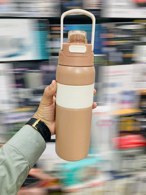 Whedarein 800ml Stainless Steel Vacuum Insulated Water Bottle with Dual Drinking Lid and Carrying Handle
