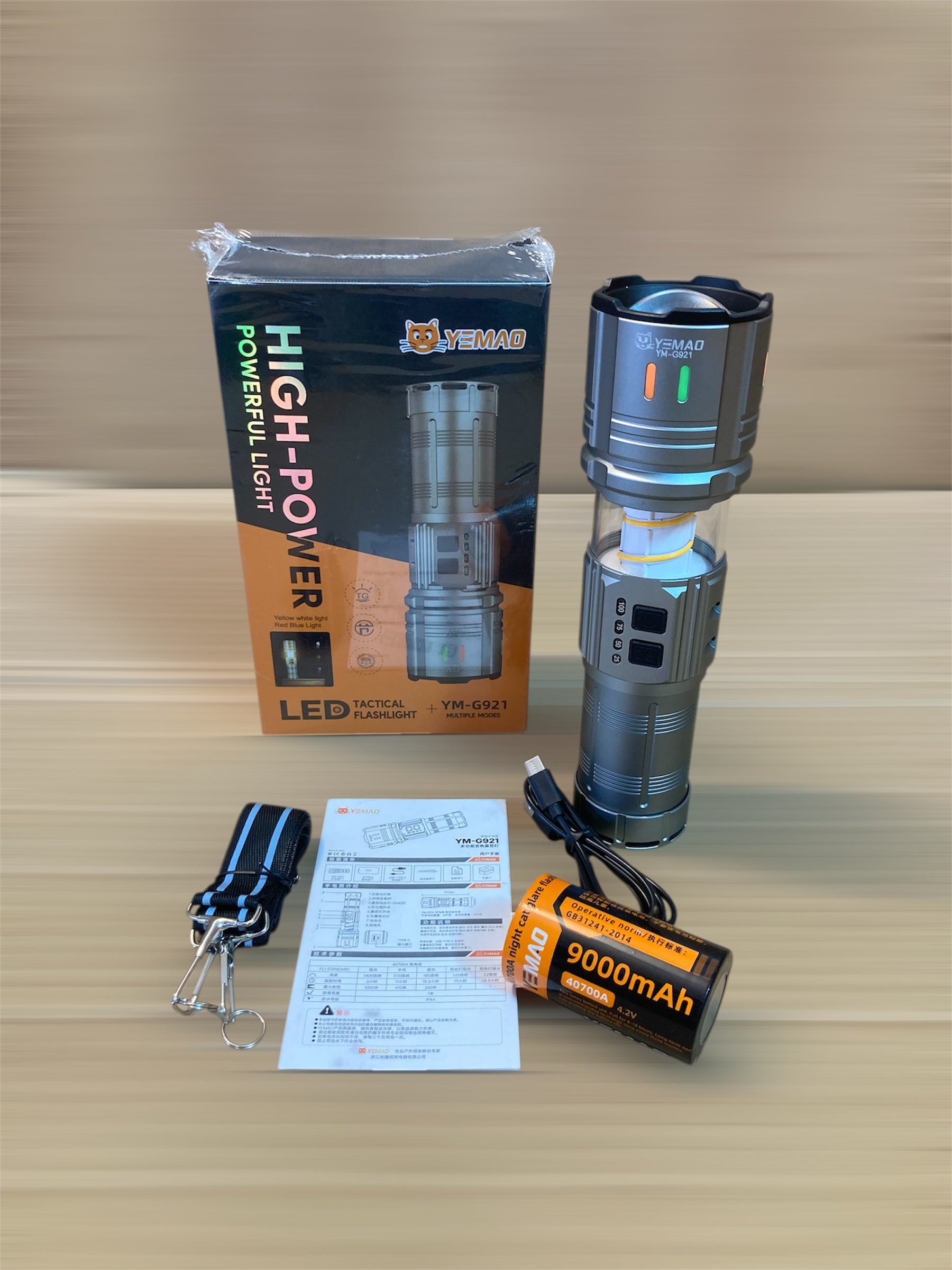 YEMAO High Power LED Tactical Flashlight-Torch YM-G921