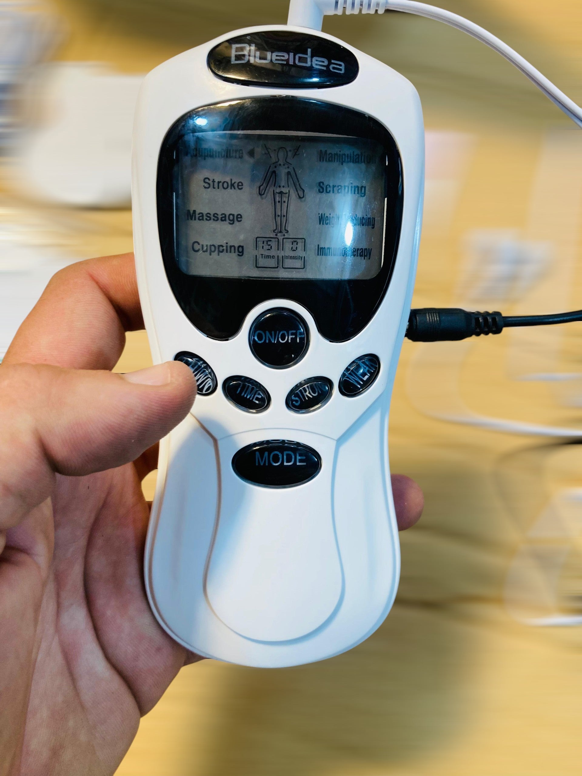 Blueidea Digital Therapy Machine Electronic Pulse Massager with Electrode Pads and Power Adapter