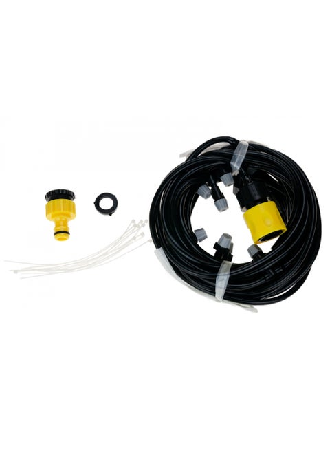 Patio Mist Cooling Kit for Garden - Outdoor Misting System with Hose, Nozzles & Tap Connector