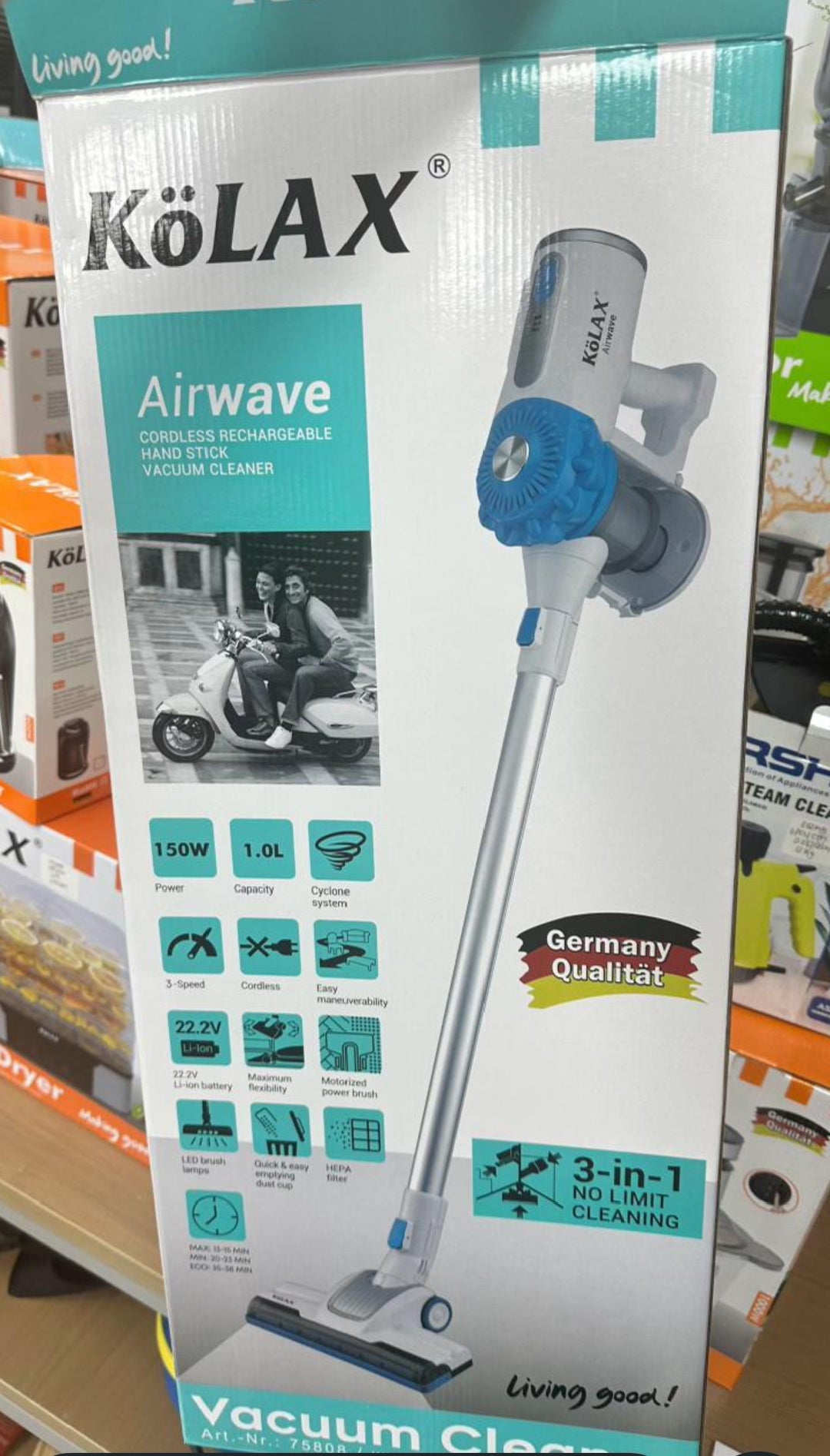 KoLAX Germany 3in1 Rechargeable Cordless Airwave - Vacuum Cleaner 130W NR75808