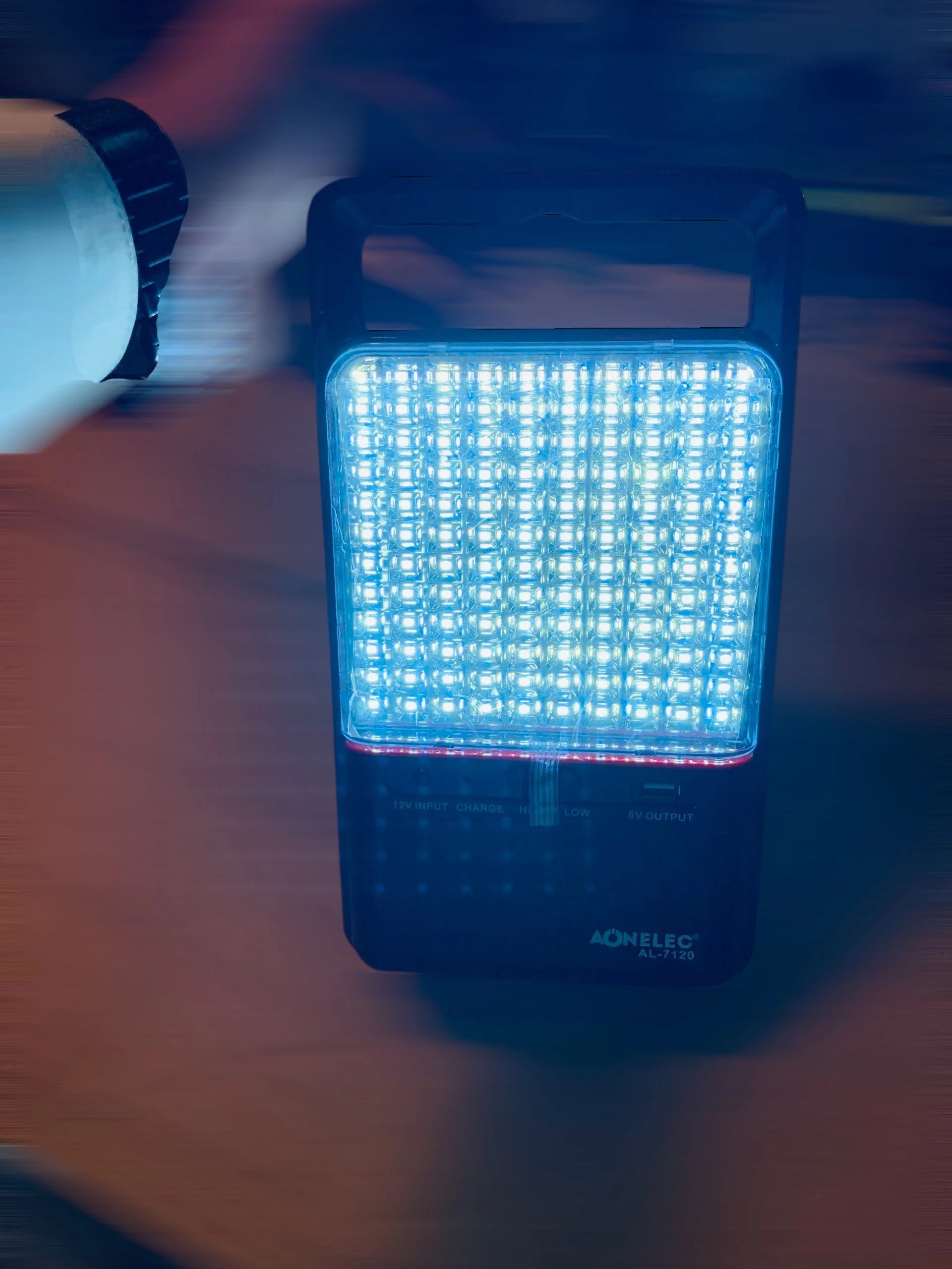 Aonelec  Rechargeable Emergency Light with 120 SMD LEDs, 4000mAh Battery, and USB Power Bank Output AL-7120