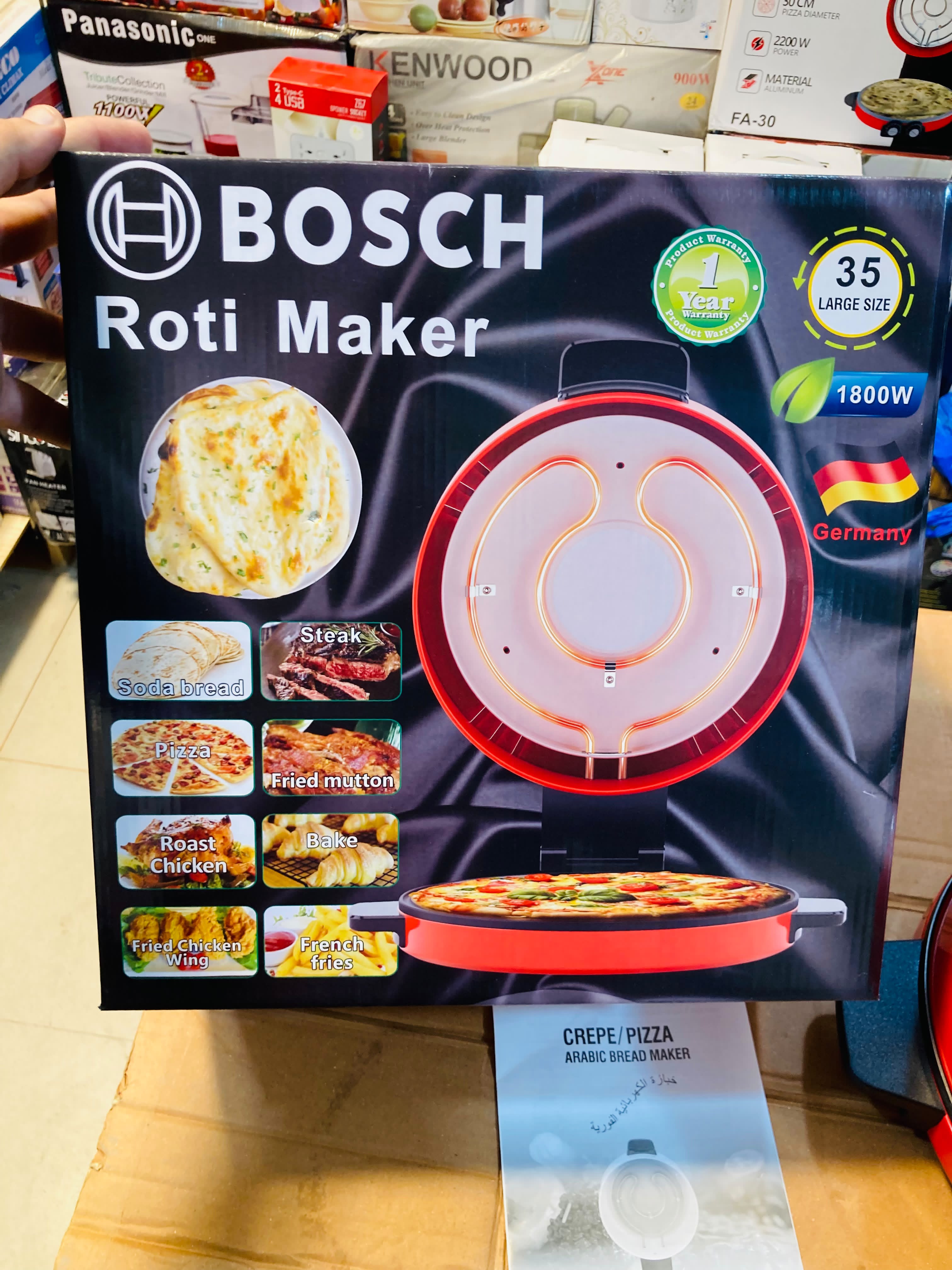 Lot Imported BOSCH 1800W  Electric Roti, Crepe, Pizza, and Arabic Bread Maker BS-3035