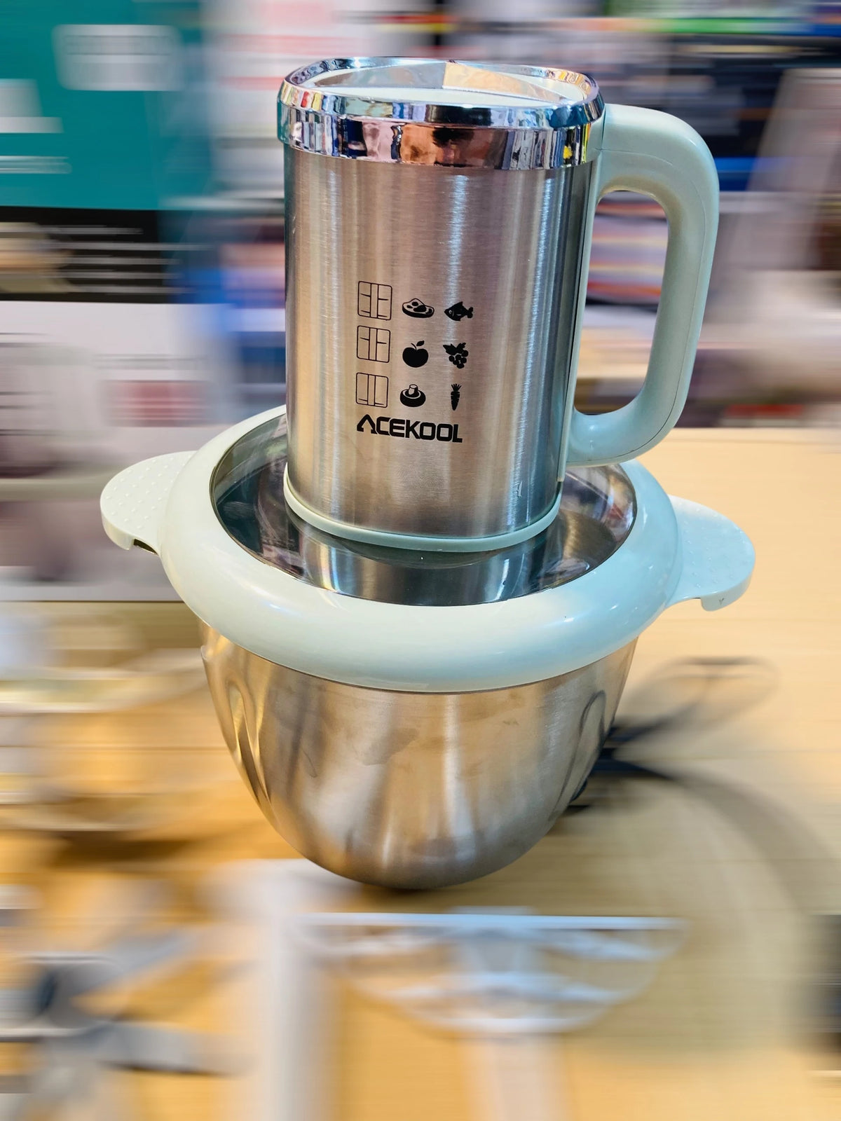 ACEKOOL 800W Electric Food Chopper 3L  5-in-1 Stainless Steel Grinder, Food Processor with 6-Blade System AK-3305
