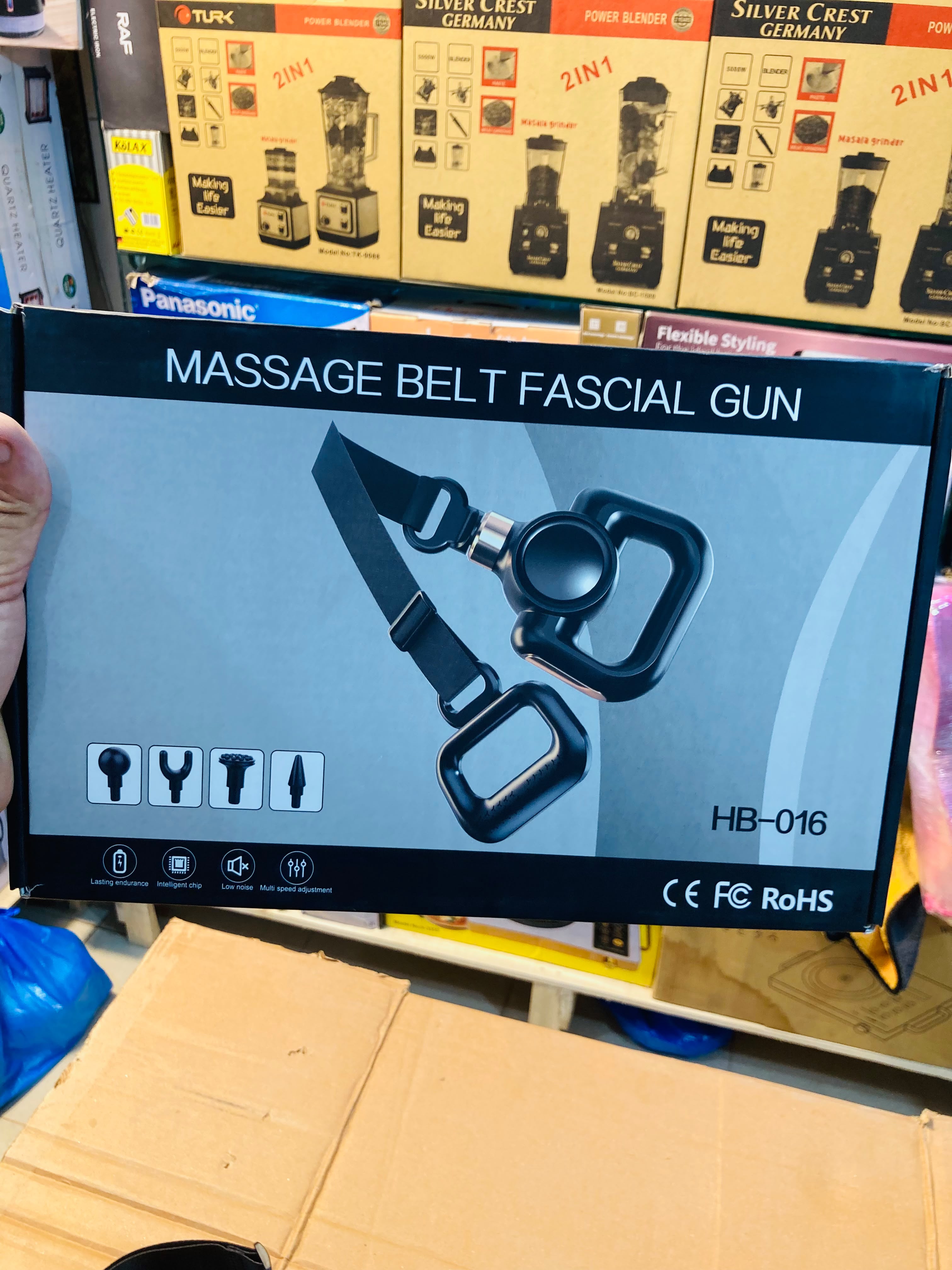 Massage Belt Fascial Gun 2-in-1 Handheld Percussion Massager & Adjustable Belt Extension HB-016