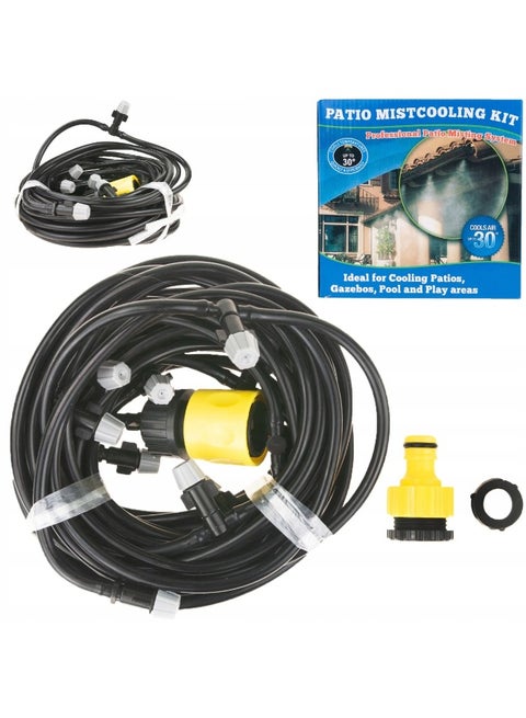Patio Mist Cooling Kit for Garden - Outdoor Misting System with Hose, Nozzles & Tap Connector