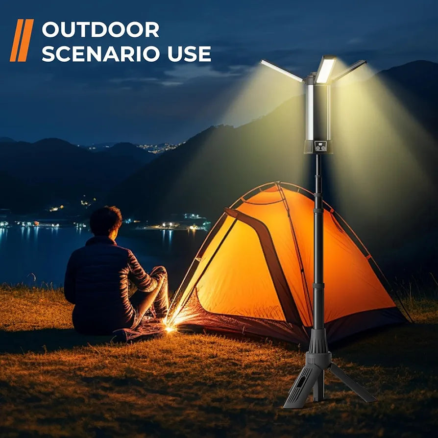 Rechargeable Portable 3.7 Ft Outdoor Camping Light with Stand