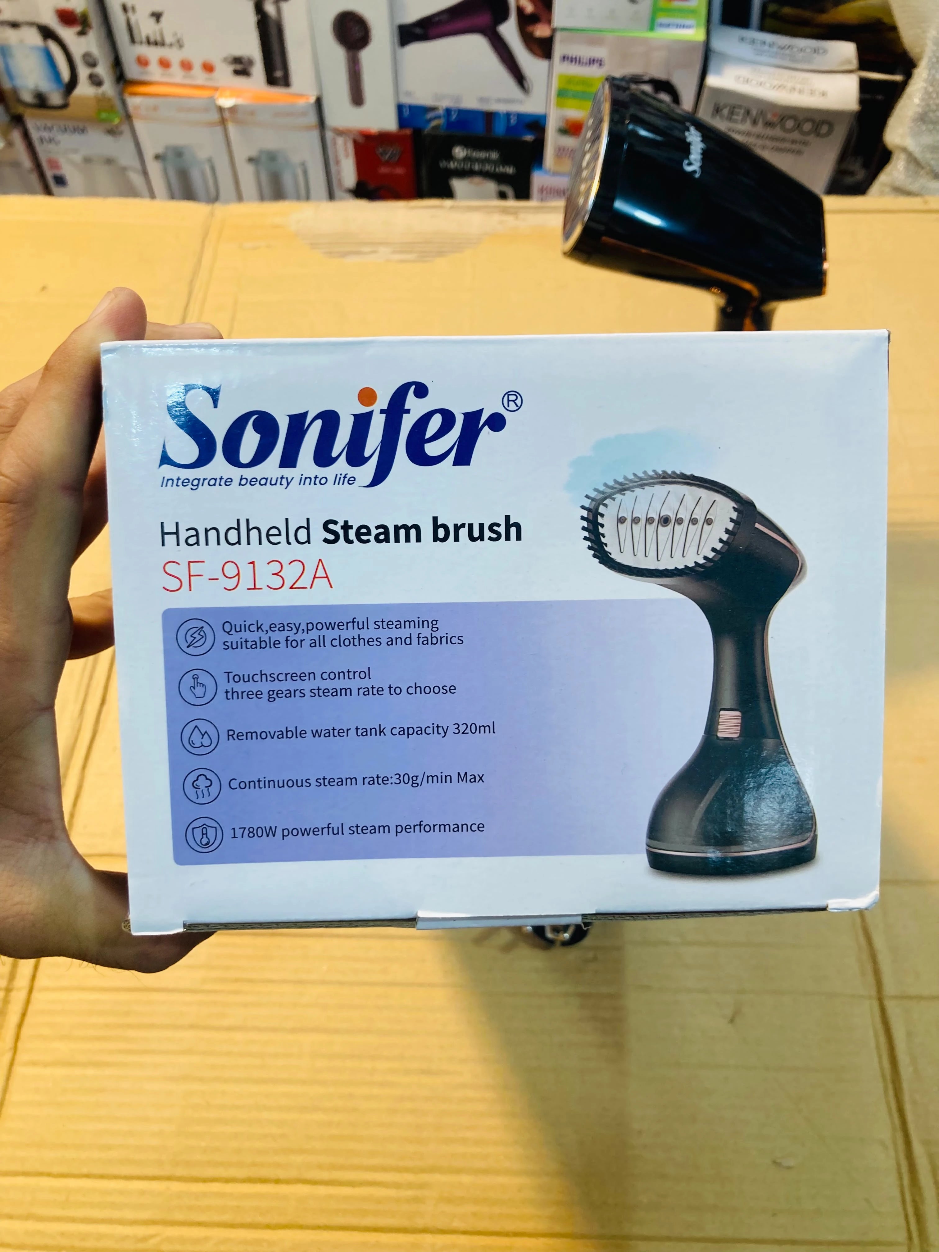 Sonifer Handheld Steam Brush 1780W Portable Garment Steamer with 320ml Removable Water Tank & Touch Screen Control SF-9132A
