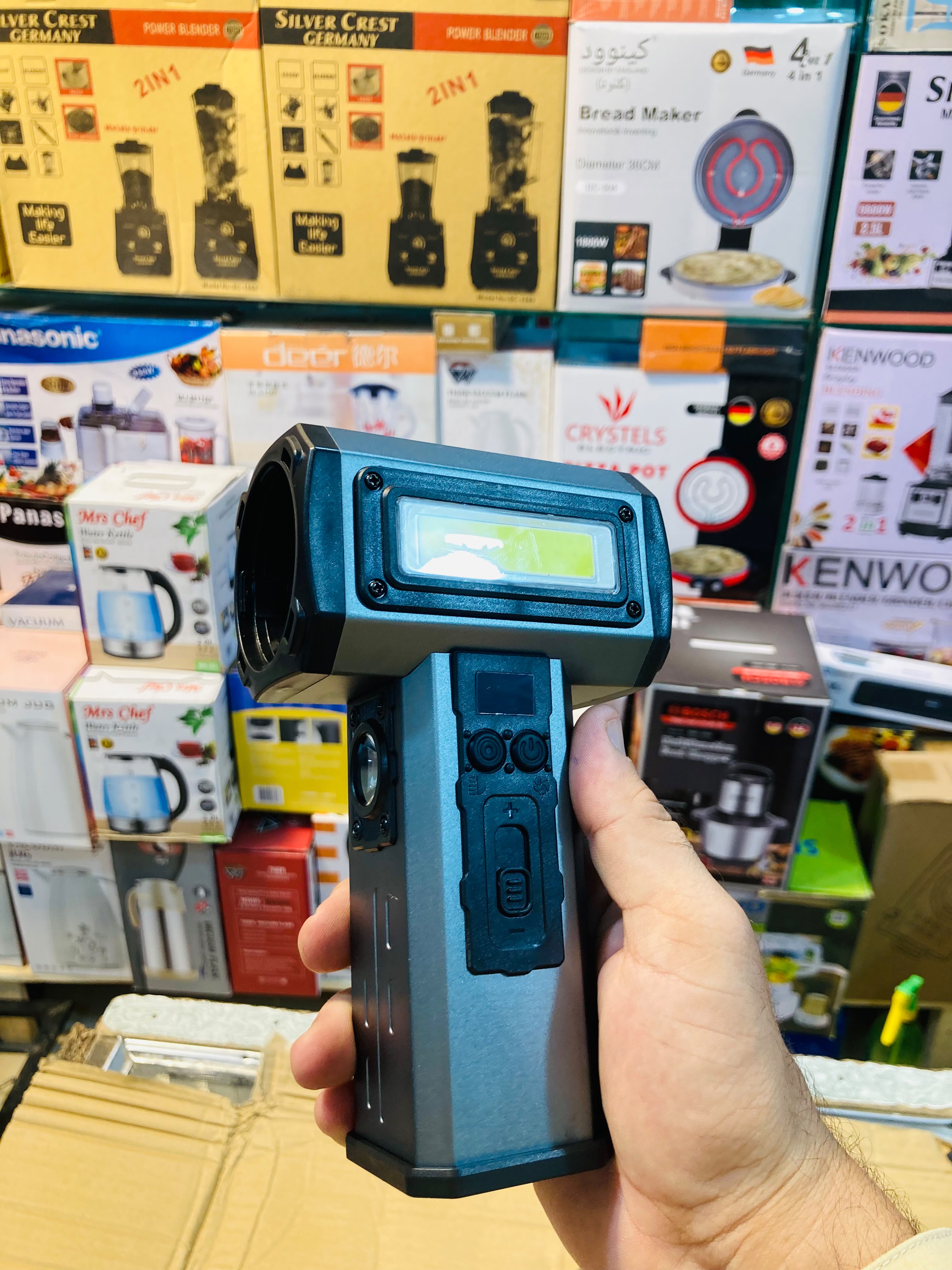 600W High Power Multi-Functional Violent Fan Handheld Turbo Blower with Digital Display & LED Light F048-1