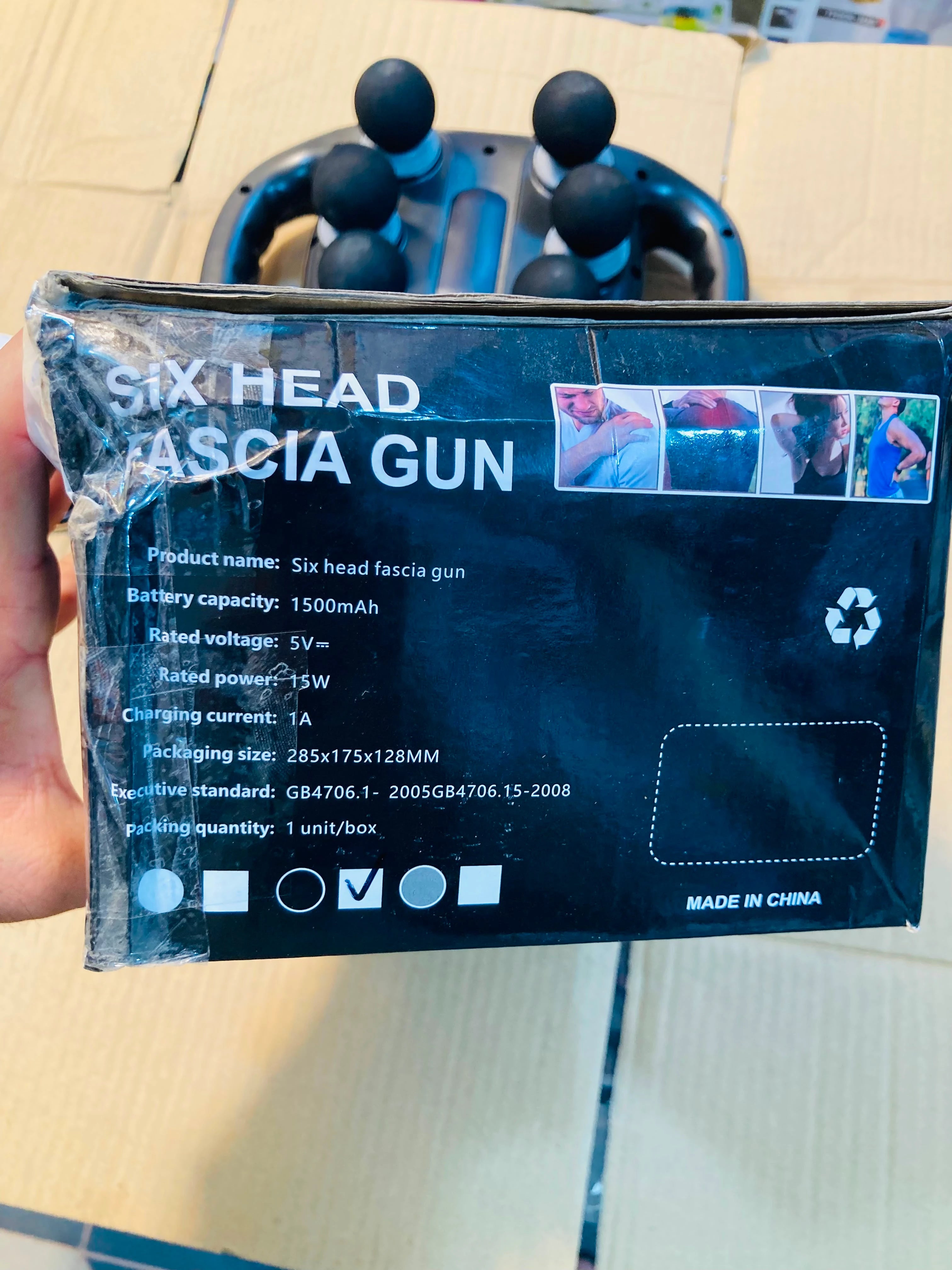 Blueidea Six Head Fascia Gun Handheld Deep Tissue Muscle Massager with LCD Display BLD-660