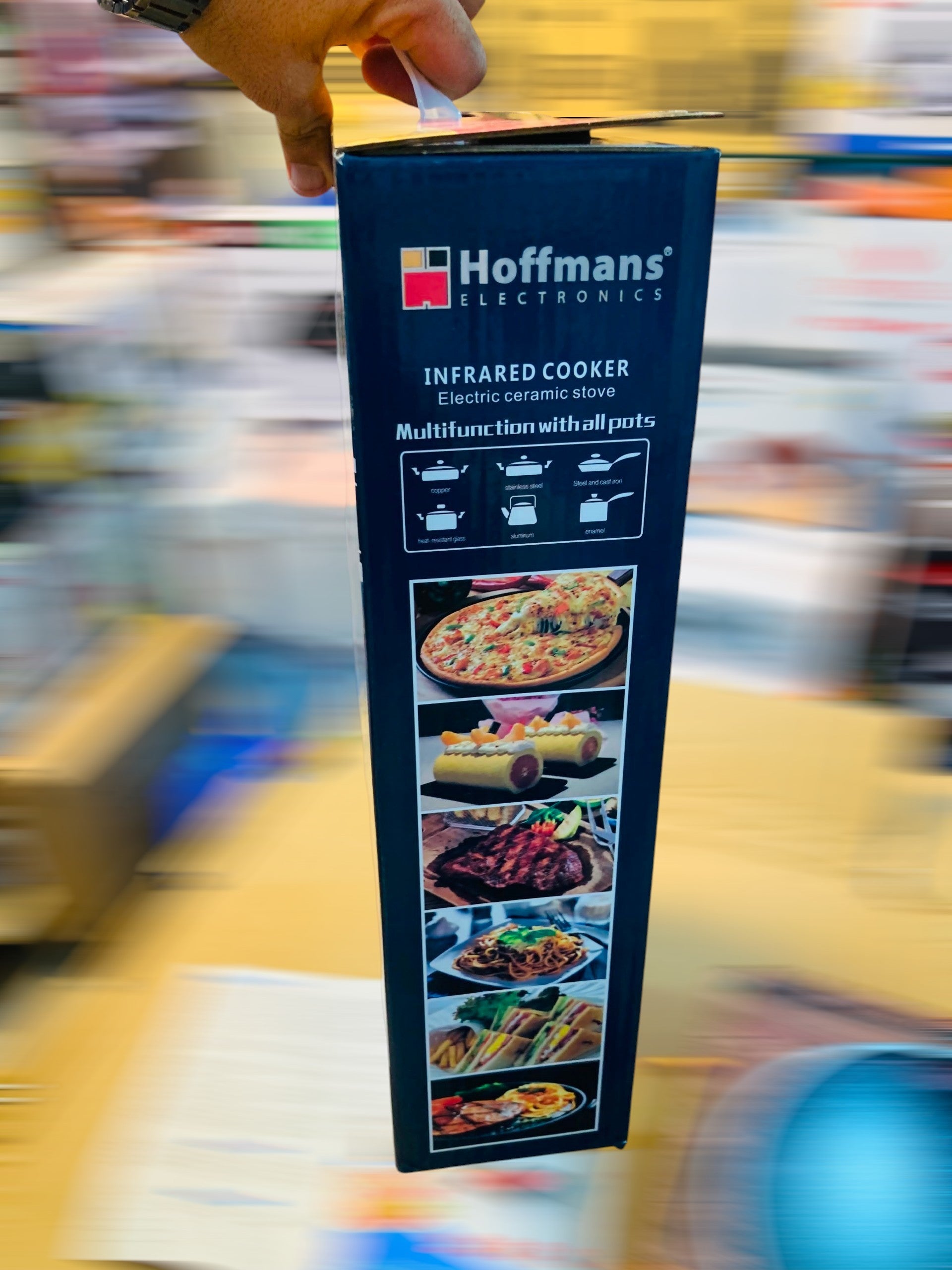 Hoffmans Electronics 2200W Multifunction Infrared Cooker – Electric Countertop Single Burner Cooktop HM-8090