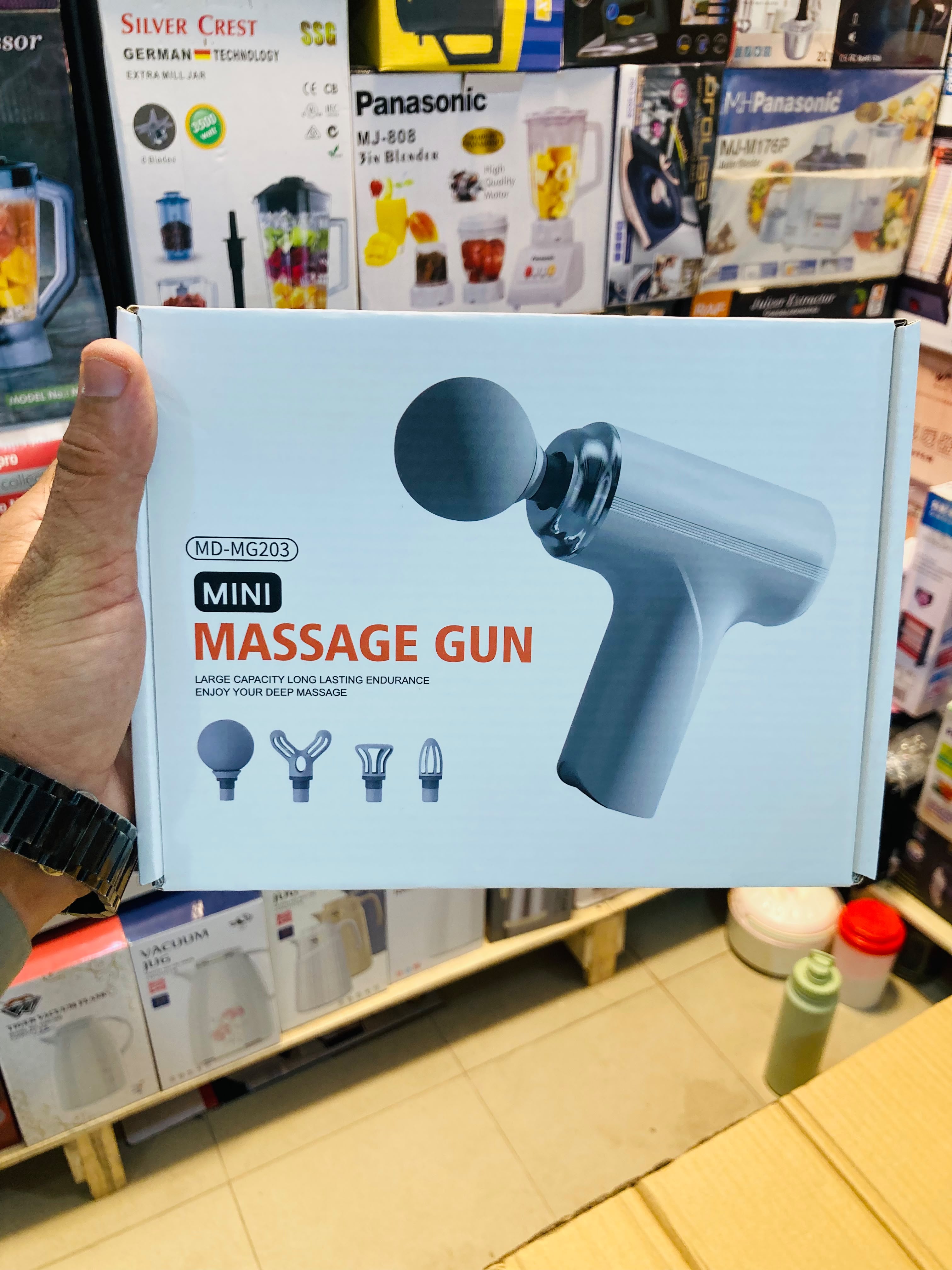 MDHL 4in1 Massage Gun  Portable Handheld Percussive Body Massager with 4 Interchangeable Heads  MD-MG203