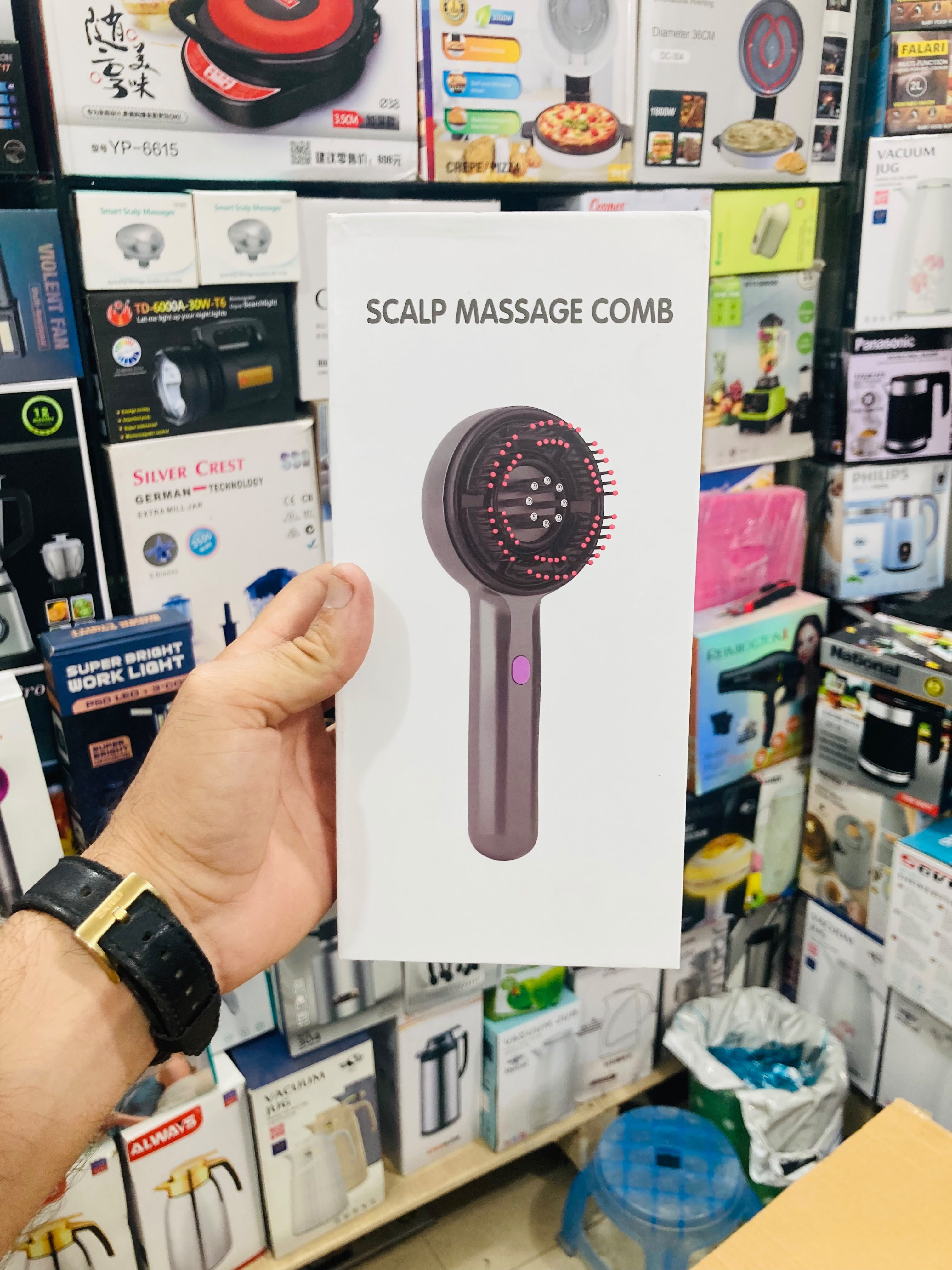 Electric Scalp Massage Comb  3-Level Motion-Simulating Hair Massage Brush with Essential Oil Applicator FH-918