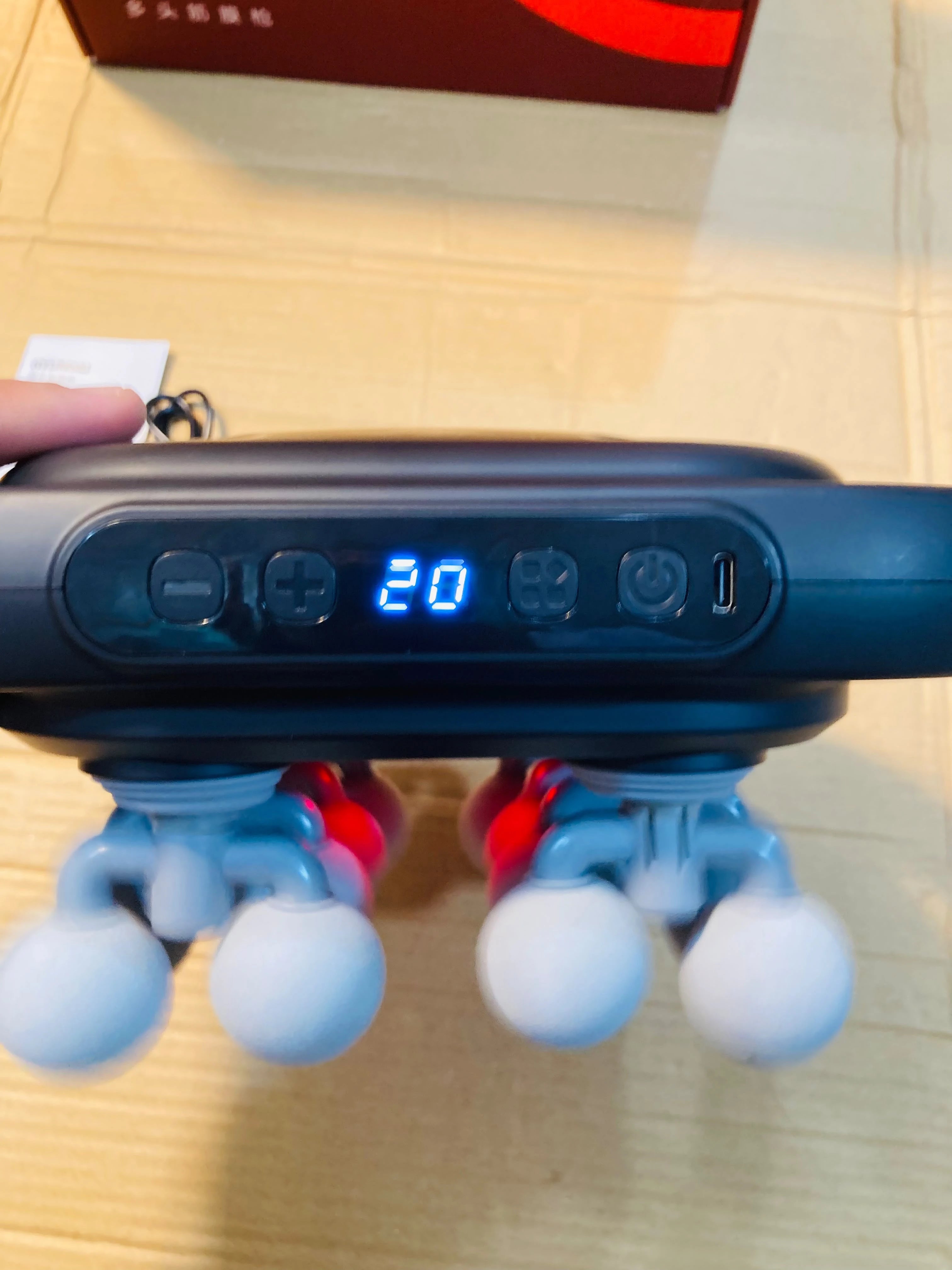 HYUNDAI Multi-Head Fascia Massage Gun Rechargeable Deep Tissue Percussion Muscle Massager with Red Light Therapy & Dual Steering Wheel Handle Design J35C