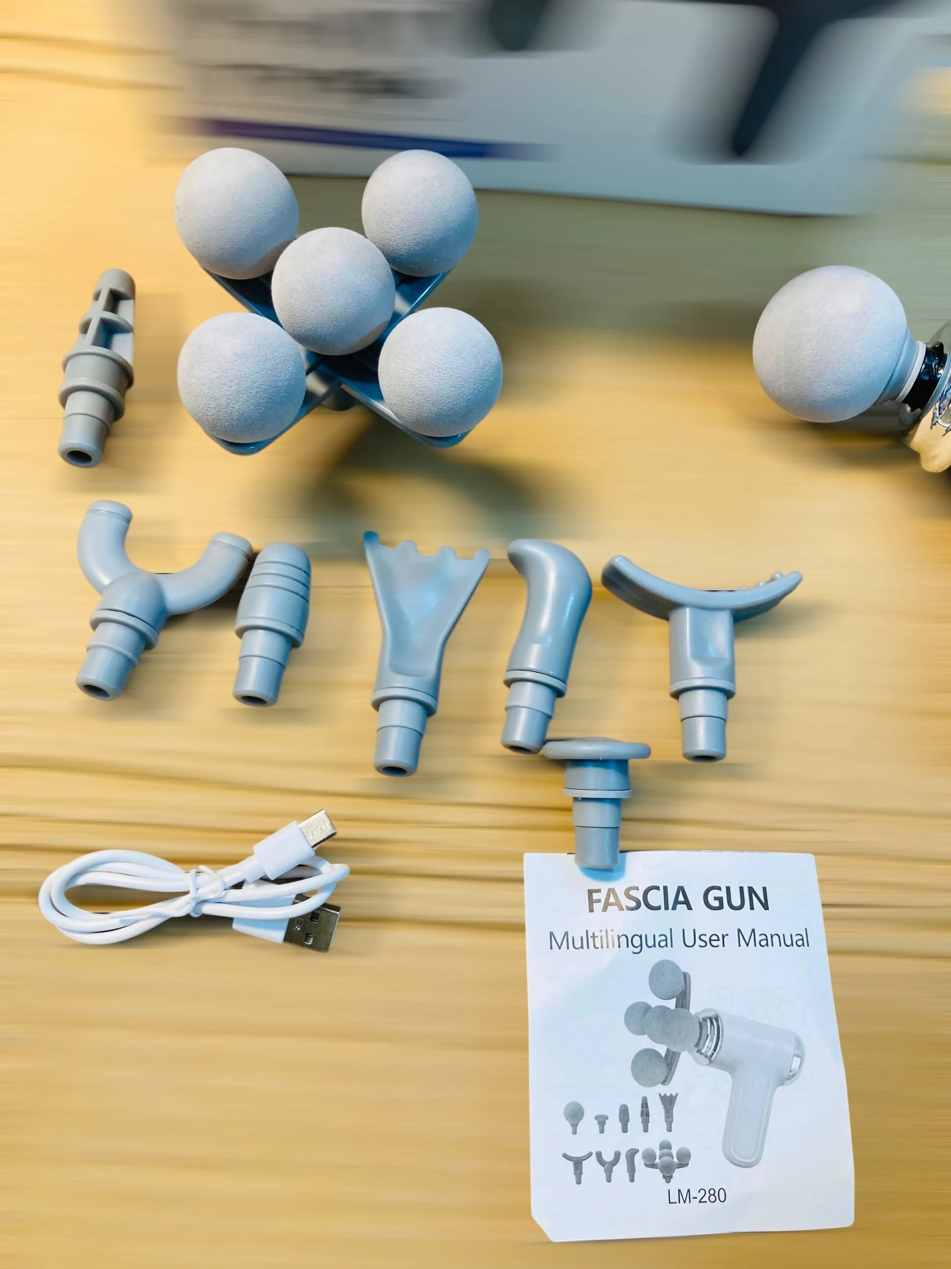Handheld Deep Tissue Fascia Gun – 6-in-1 Multi-Head Muscle Massager with Six-Speed Intelligent Transmission LM-280