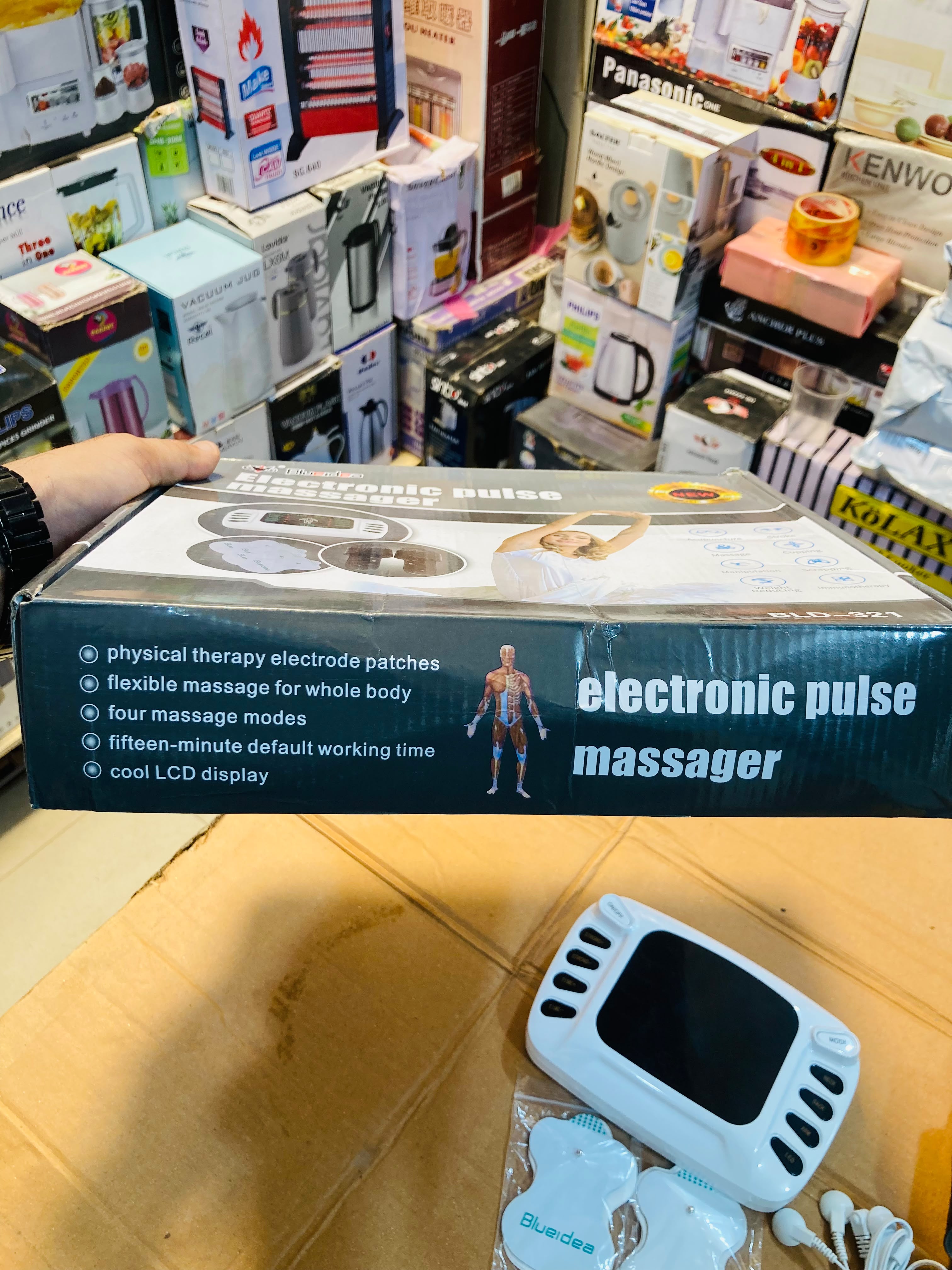 Blueidea  Electronic Pulse Massager  Digital TENS EMS Therapy Machine with 8 Massage Modes BLD-321