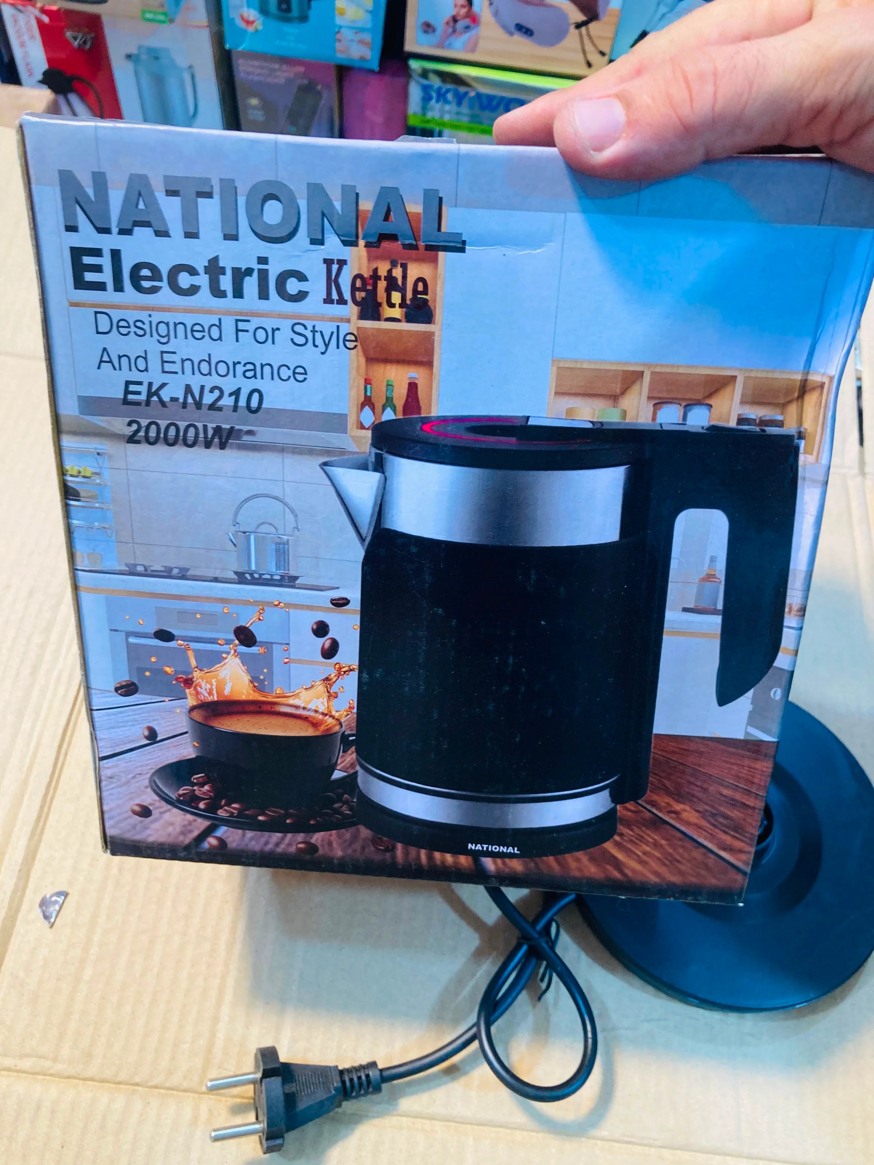 National 2000W Electric Kettle with Food Grade 304 Stainless Steel Inner Body and Anti-Scalding Outer Shell EK-N210