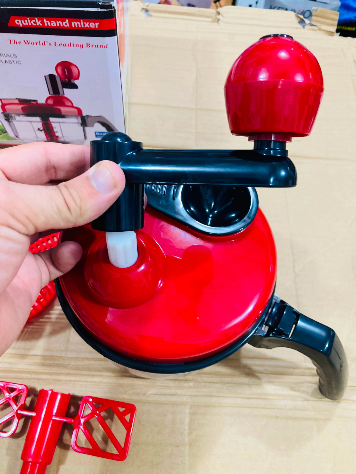 ABC Quick Hand Mixer and Multi-Function Food Processor – 10-in-1 Manual Handheld Chopper, Slicer, Salad Spinner, and Whisk