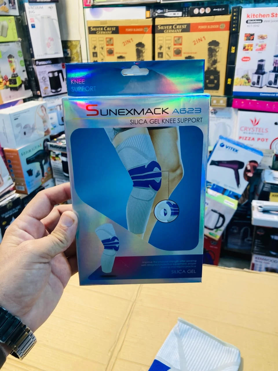 SUNEXMACK Medicated Silica Gel Knee Support Compression Sleeve for Joint Protection & Sports A623