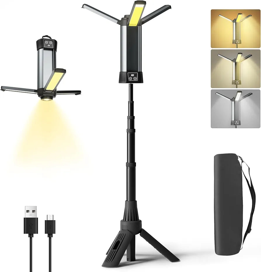 Rechargeable Portable 3.7 Ft Outdoor Camping Light with Stand