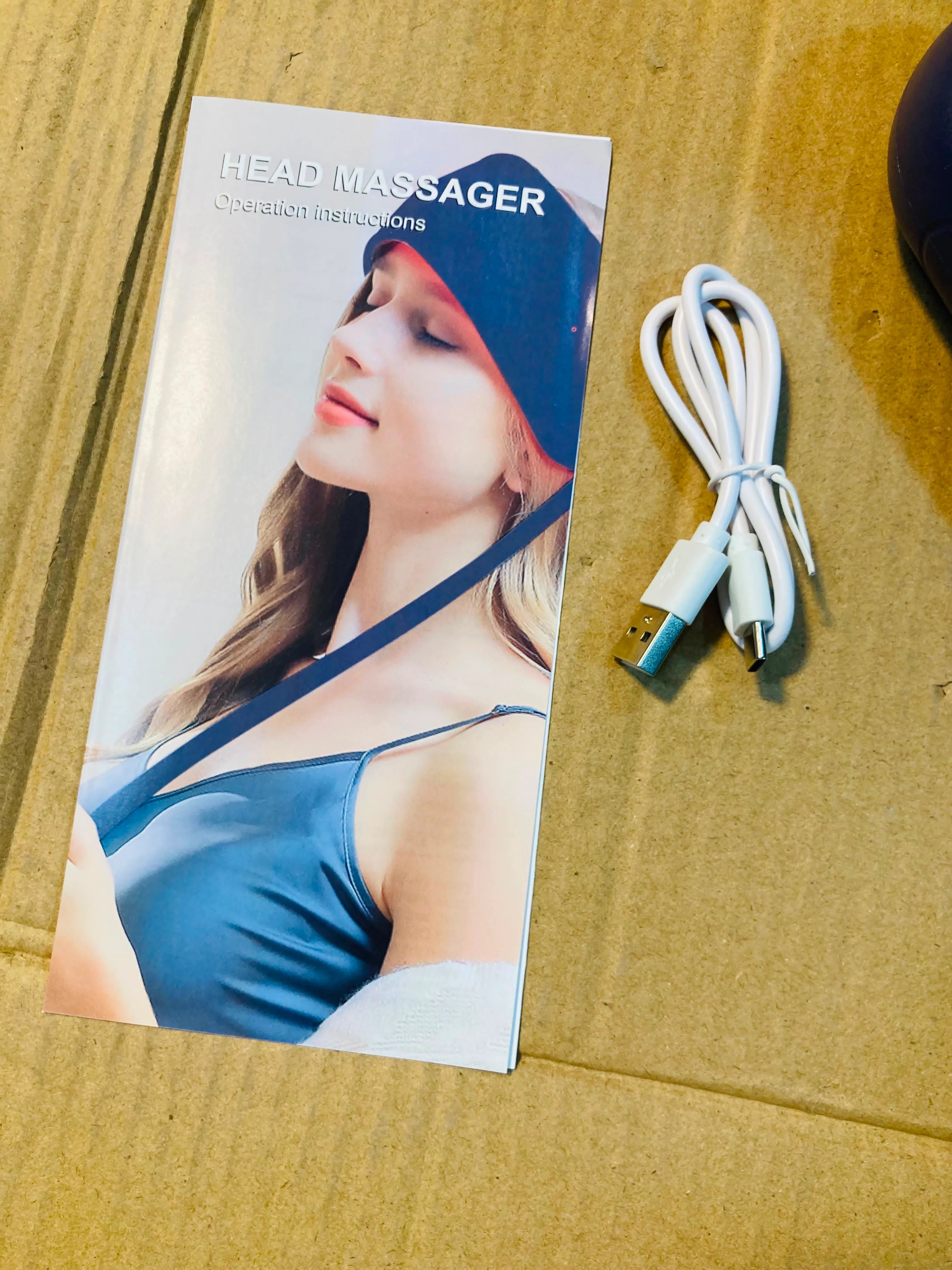 Head Airbag Massage Instrument with Rubbing and Hot Compress Massage Function, Lightweight and Convenient Portable Massager