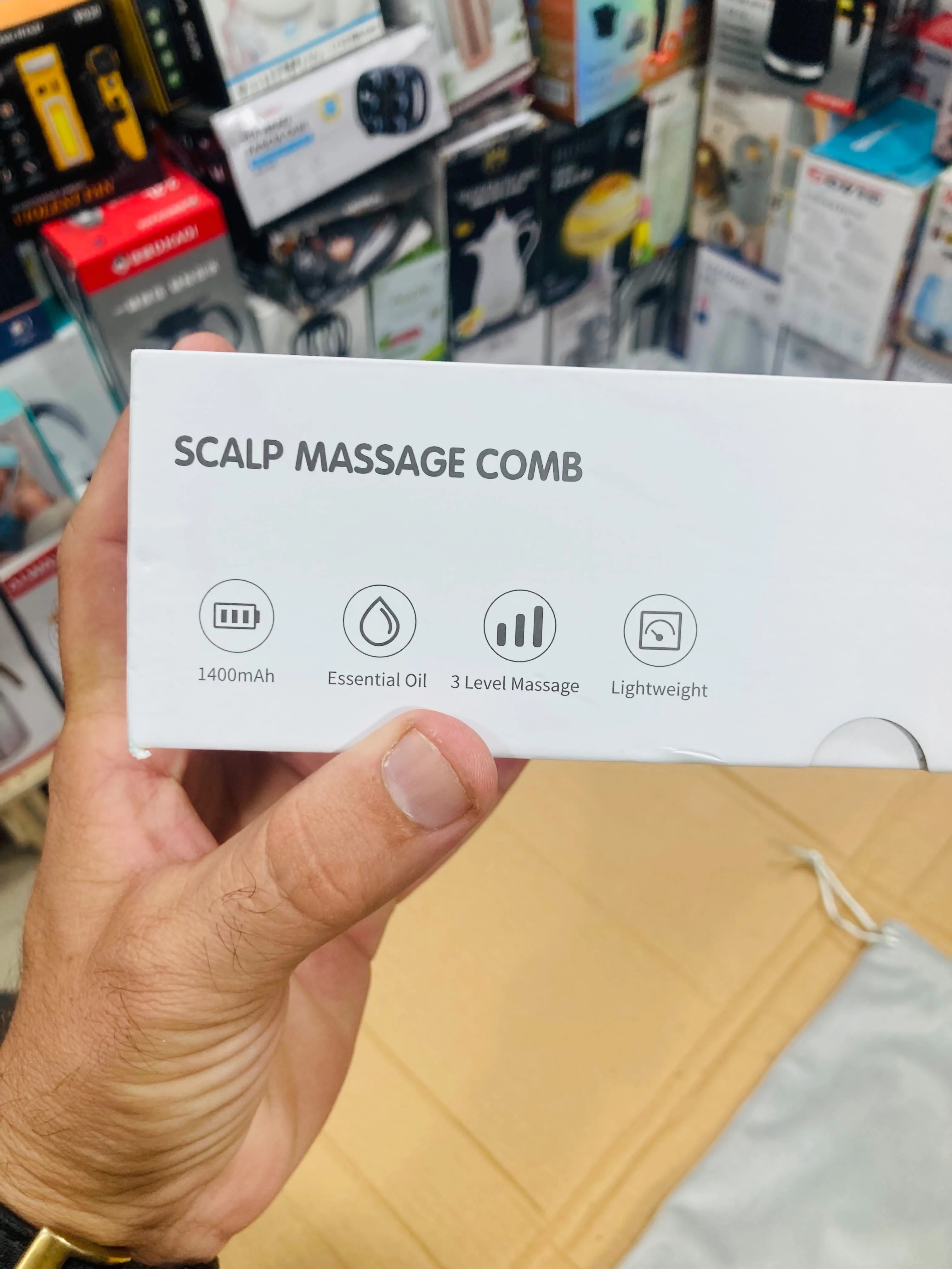 Electric Scalp Massage Comb  3-Level Motion-Simulating Hair Massage Brush with Essential Oil Applicator FH-918