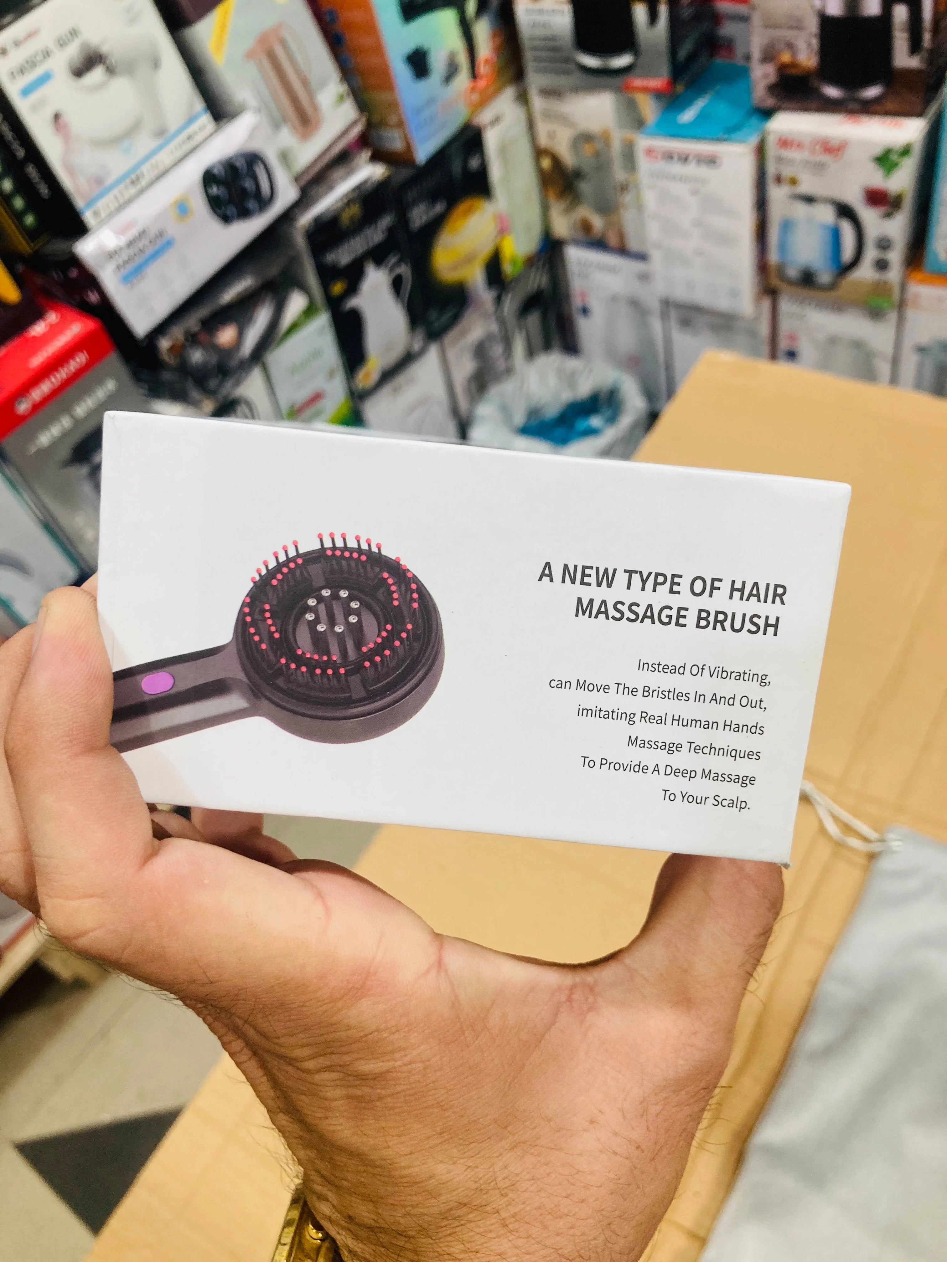 Electric Scalp Massage Comb  3-Level Motion-Simulating Hair Massage Brush with Essential Oil Applicator FH-918