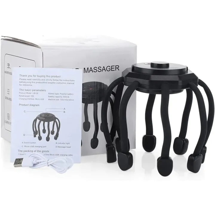 Electric Head Scalp Massager With 10 Vibration Contacts
