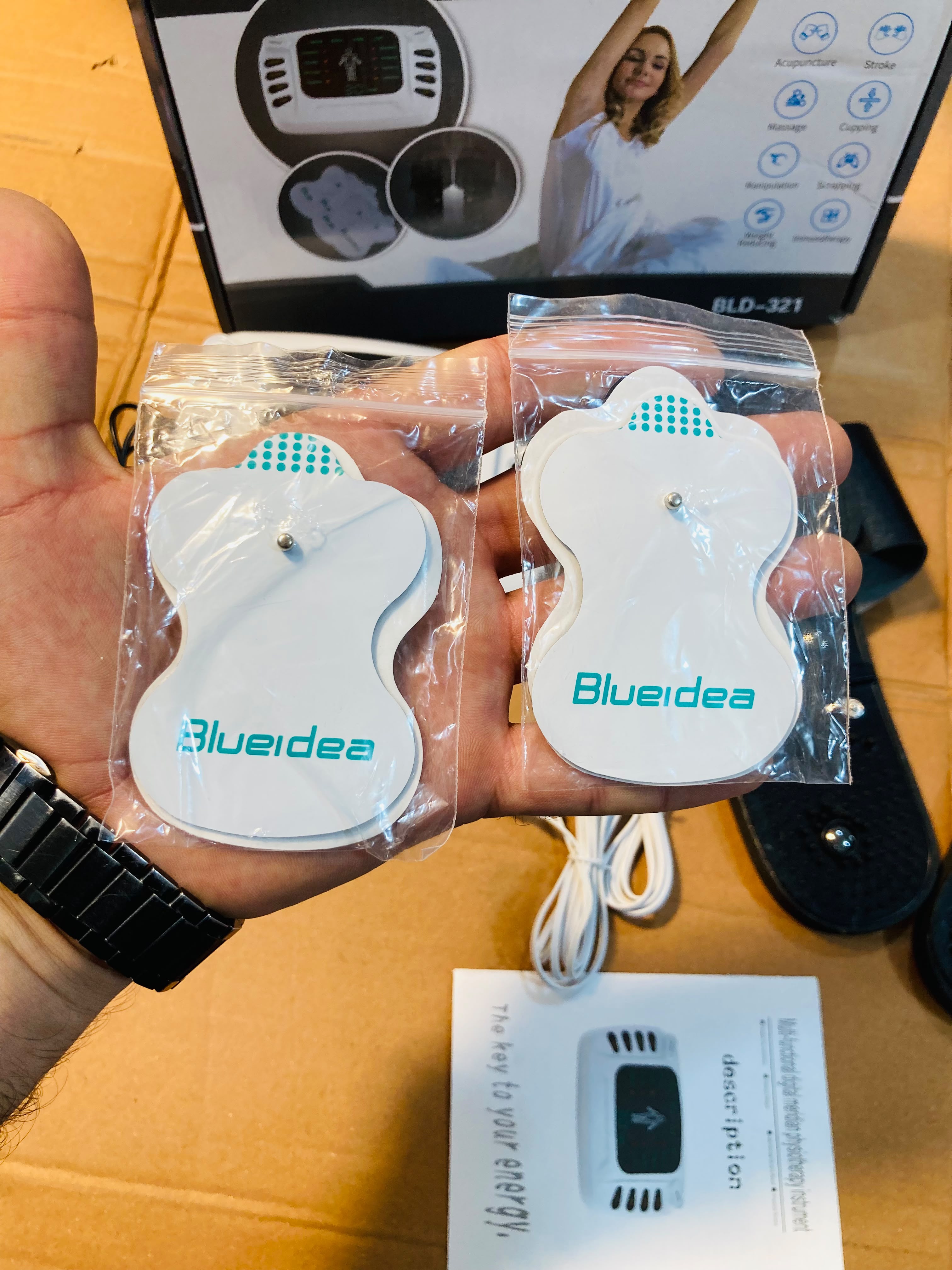 Blueidea  Electronic Pulse Massager  Digital TENS EMS Therapy Machine with 8 Massage Modes BLD-321