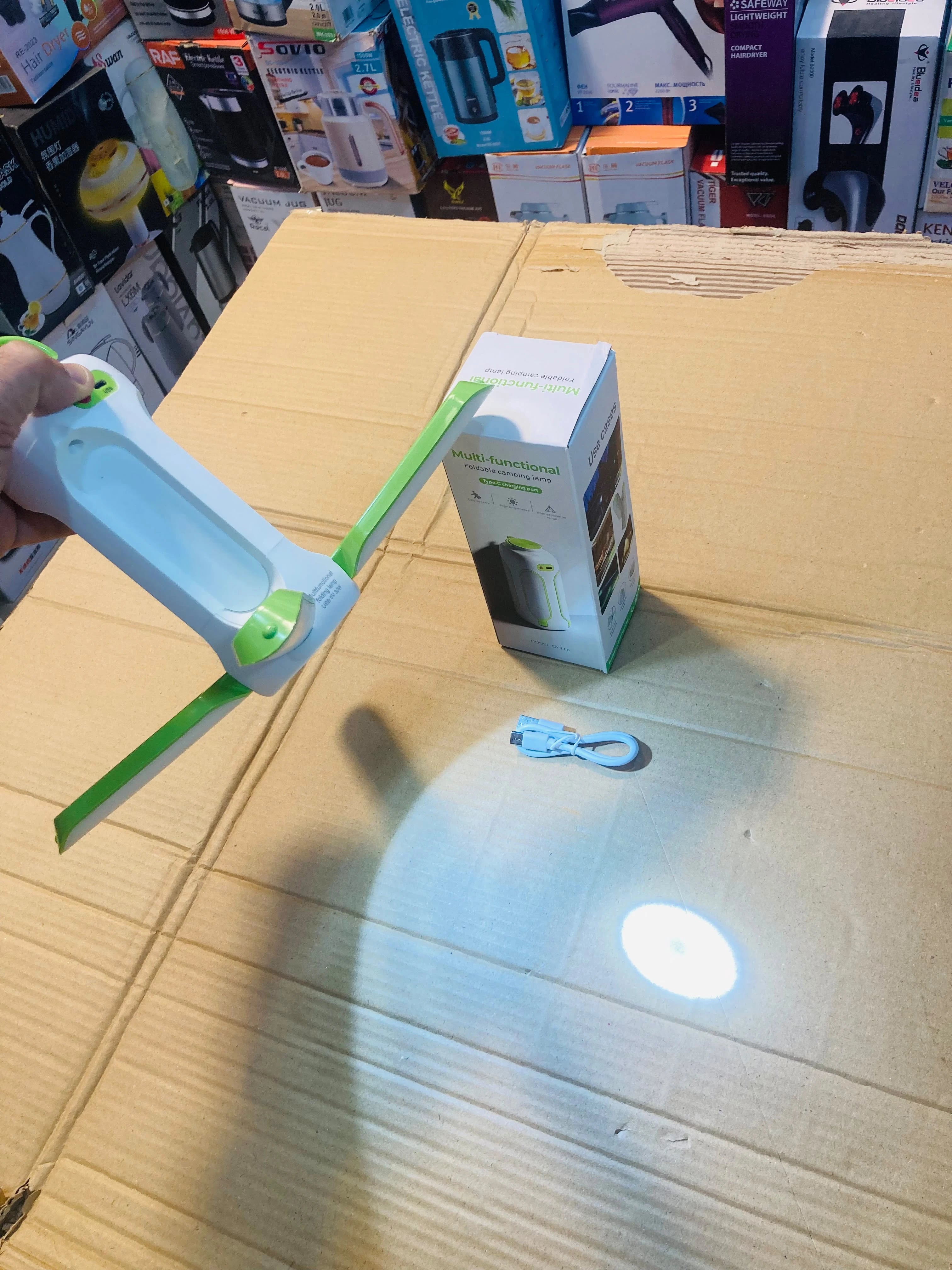 Multi-Functional Rechargeable LED Camping Lamp & Portable Flashlight Foldable Outdoor Light with Type-C Charging DY216