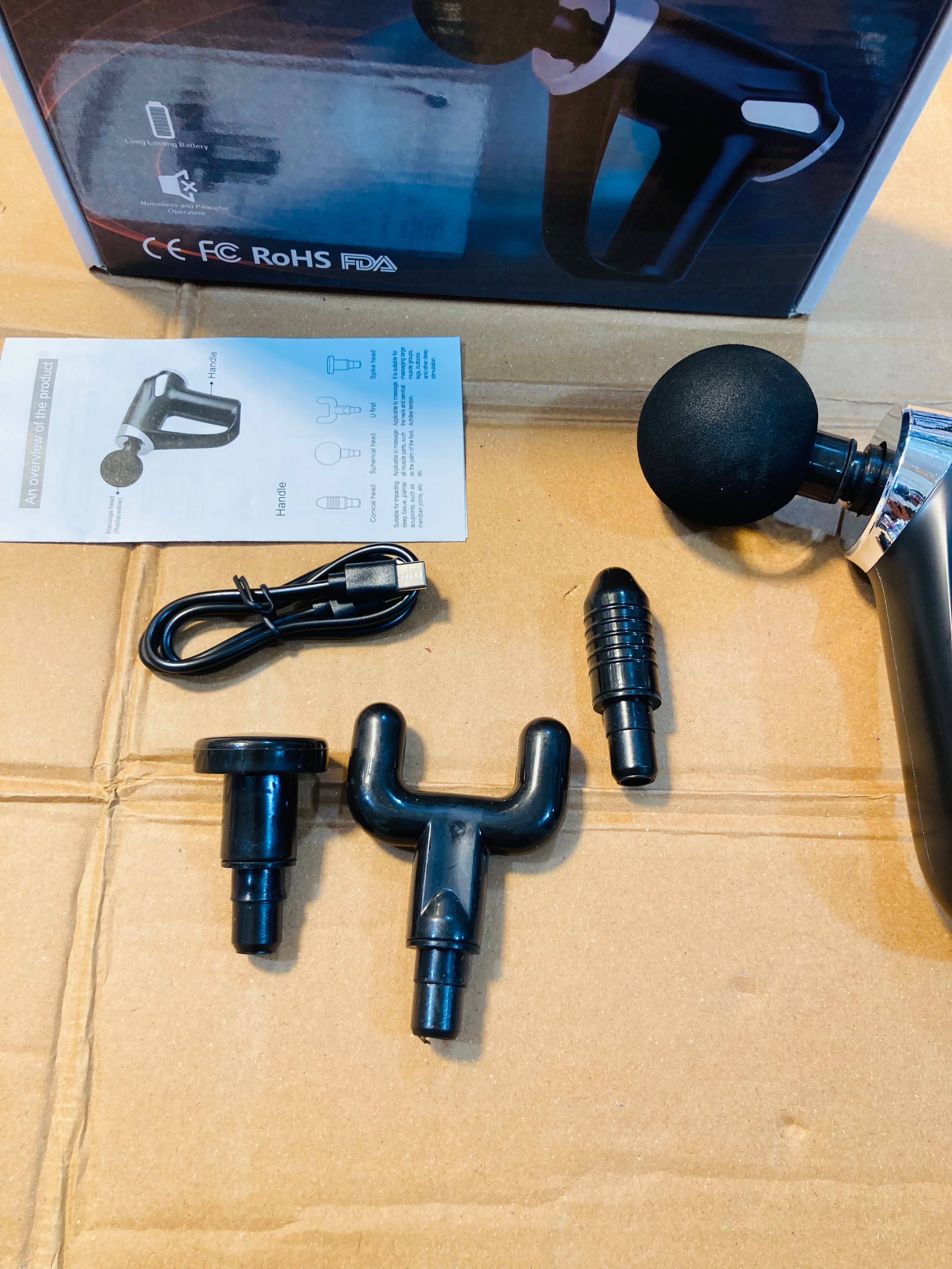 Mini Fascial Gun Deep Tissue Percussion Massager with 4 Massage Attachments  KH-810