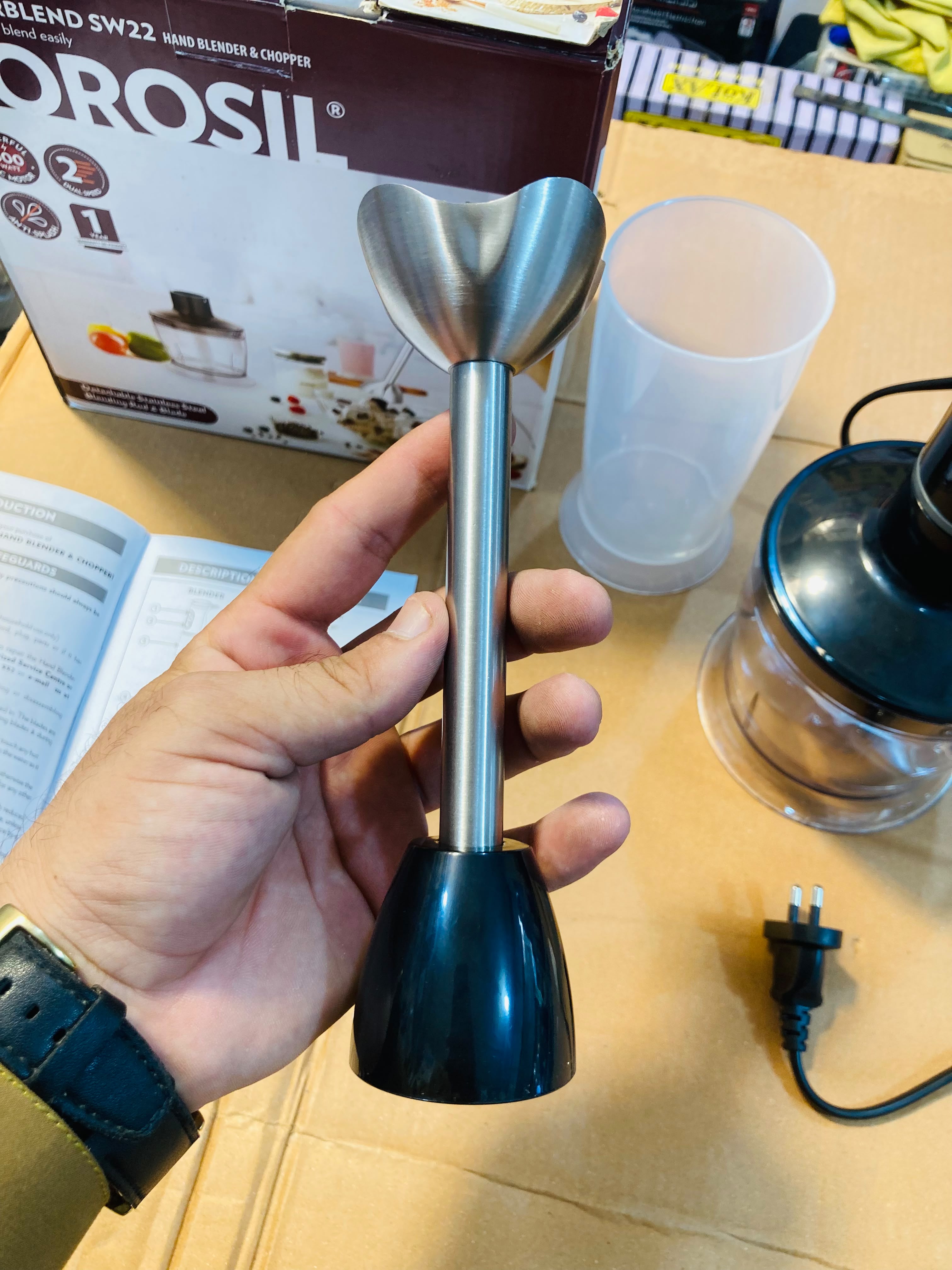 Borosil Masterblend 500W Hand Blender & Chopper Set SW22