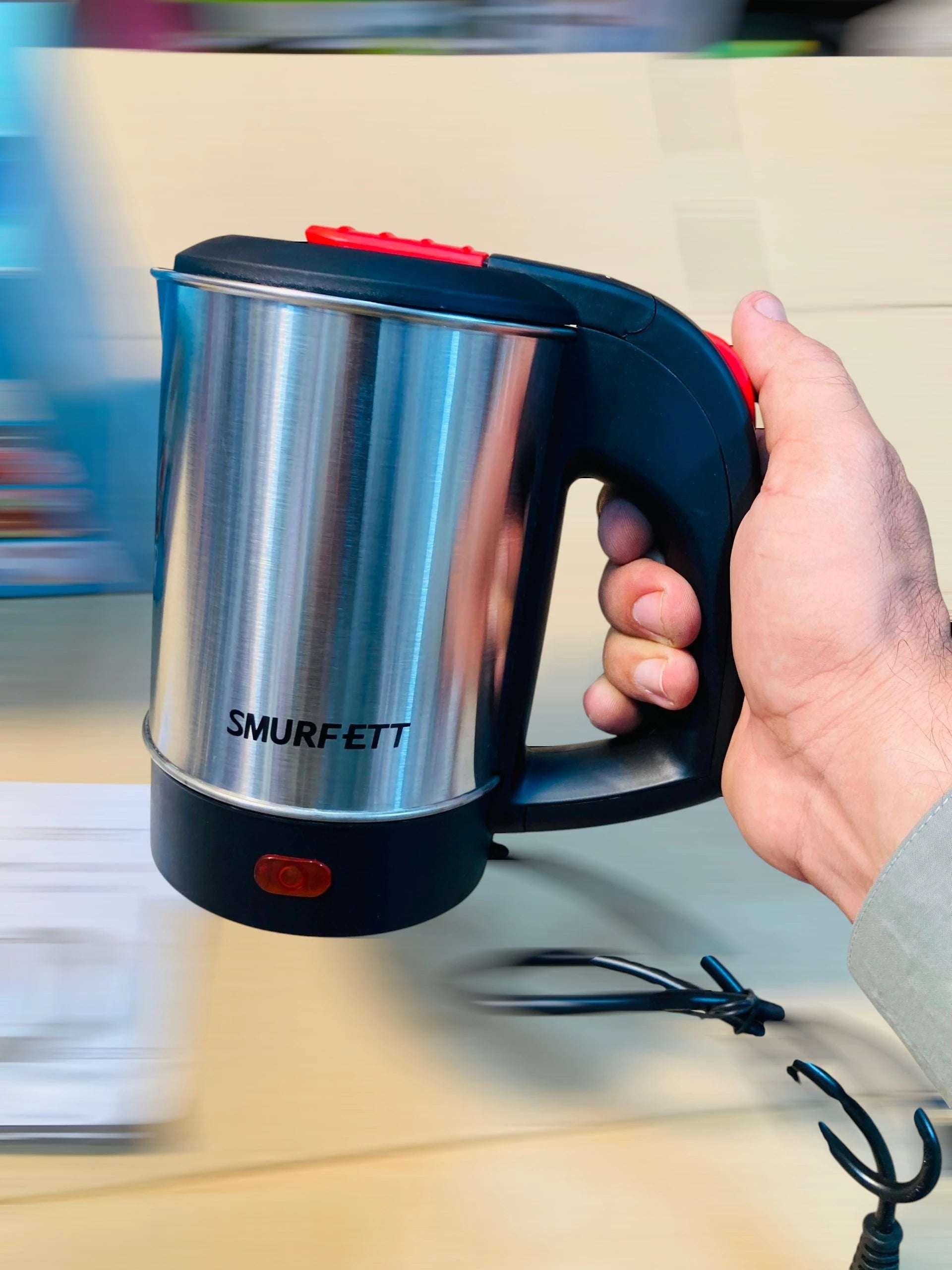 SMURFETT 0.5L 500W Electric Kettle, Stainless Steel Portable Travel Kettle SE-2238