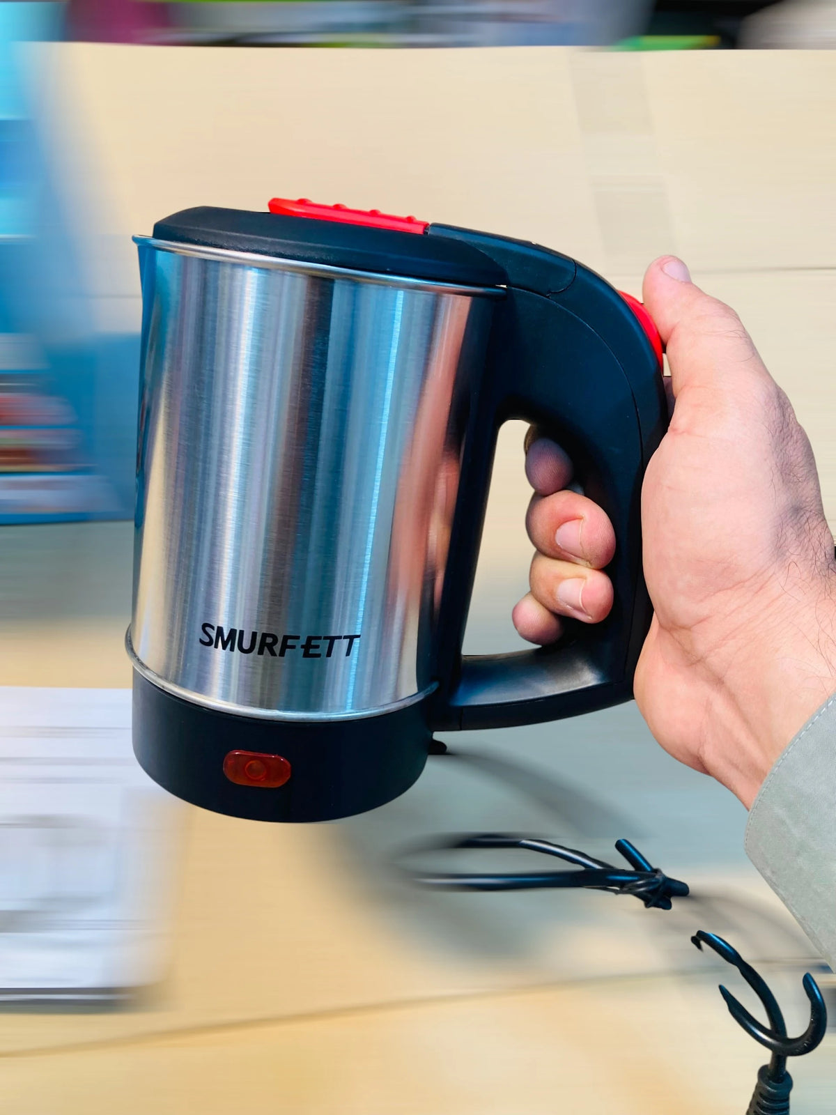 SMURFETT 0.5L 500W Electric Kettle, Stainless Steel Portable Travel Kettle SE-2238