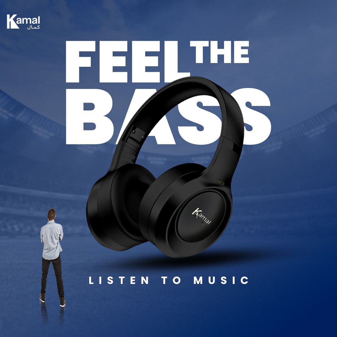 Kamal Premium Sound Wireless Headphones with Pouch
